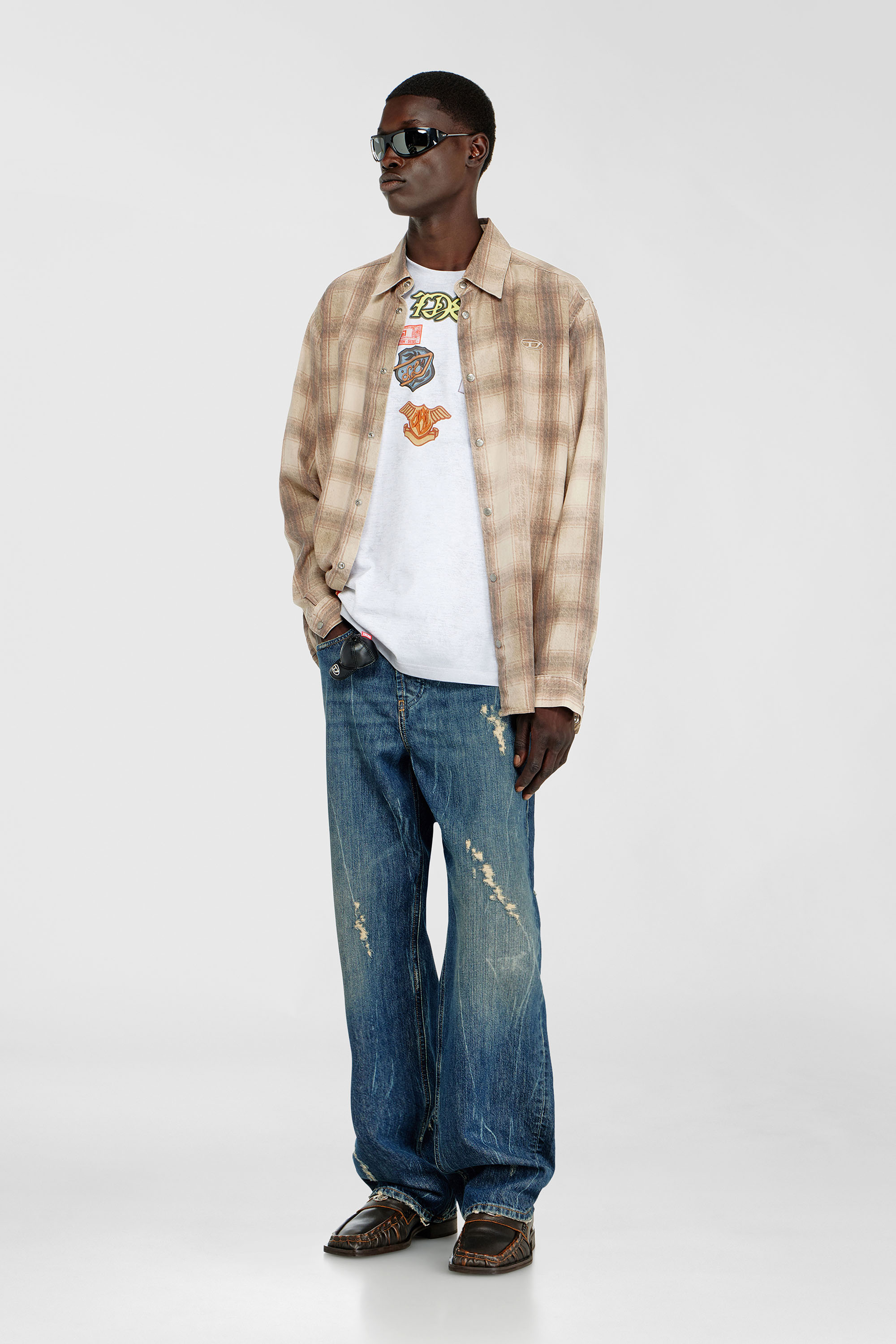 Cotton T-shirt with all-over patches print
