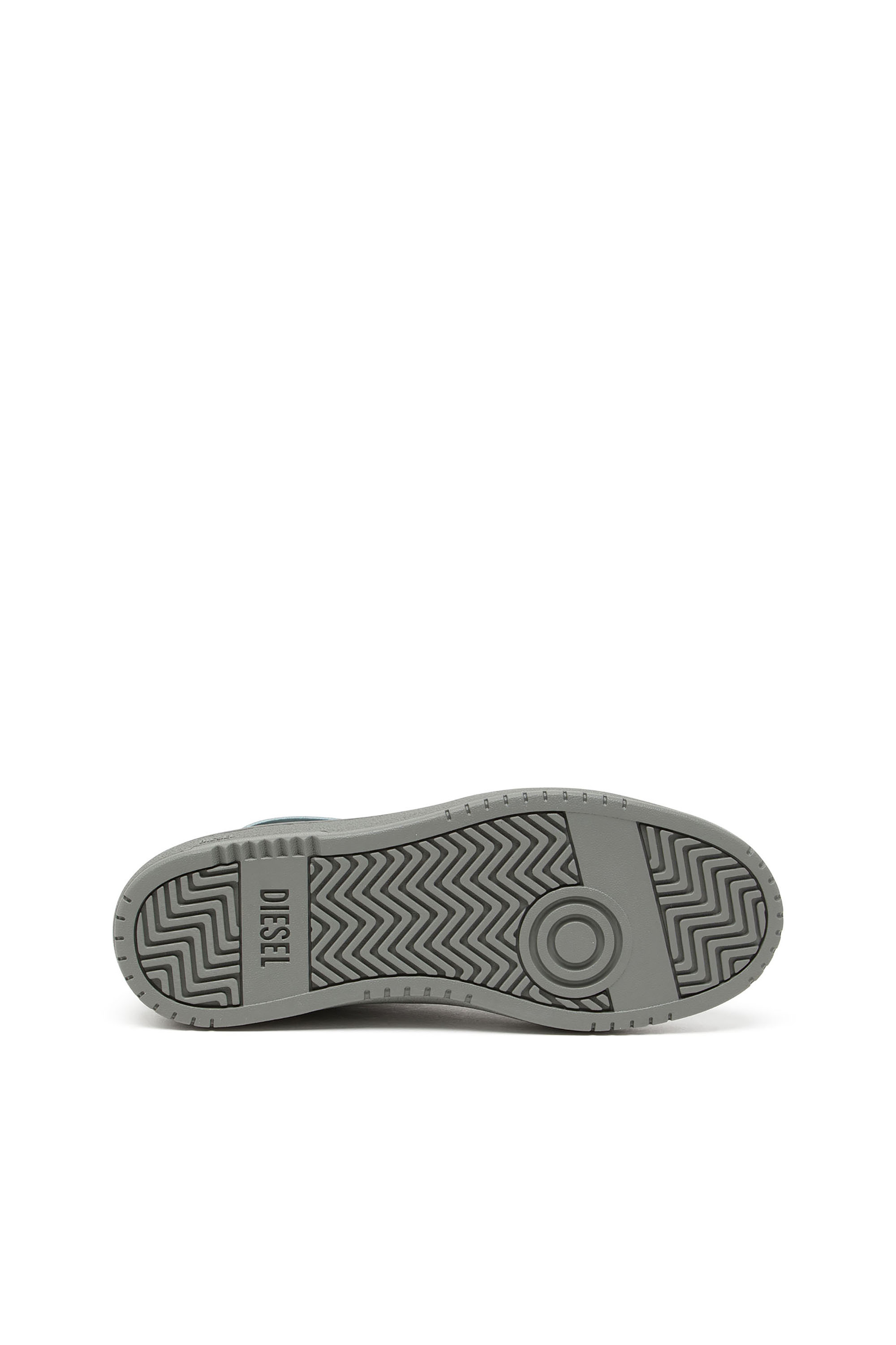 Diesel - S-OVAL SKATE LOW, Man's S-Oval Skate-Fabric-panelled leather sneakers in Grey - 5