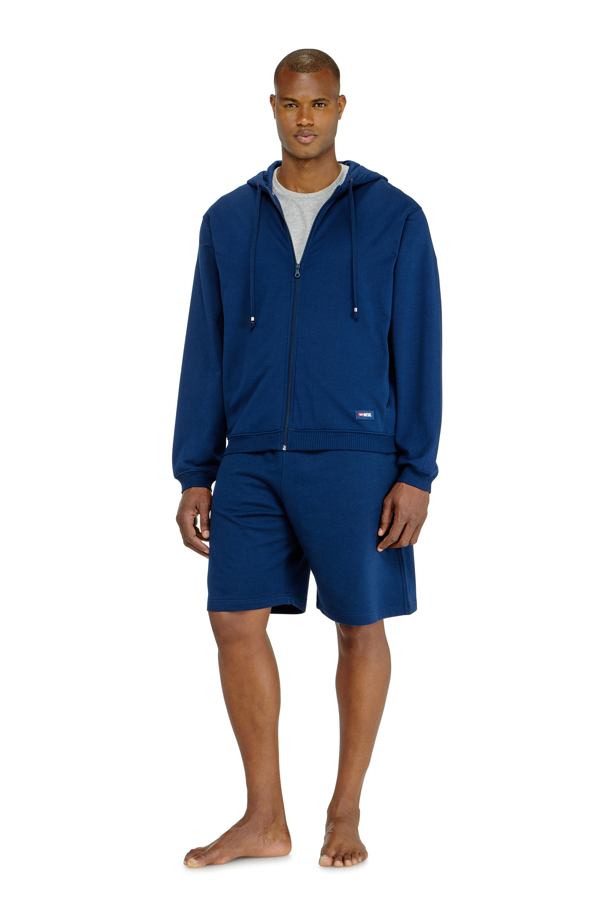 Diesel - JOY-D-CORE, Man's Hoodie in peached cotton blend in Blue - 2