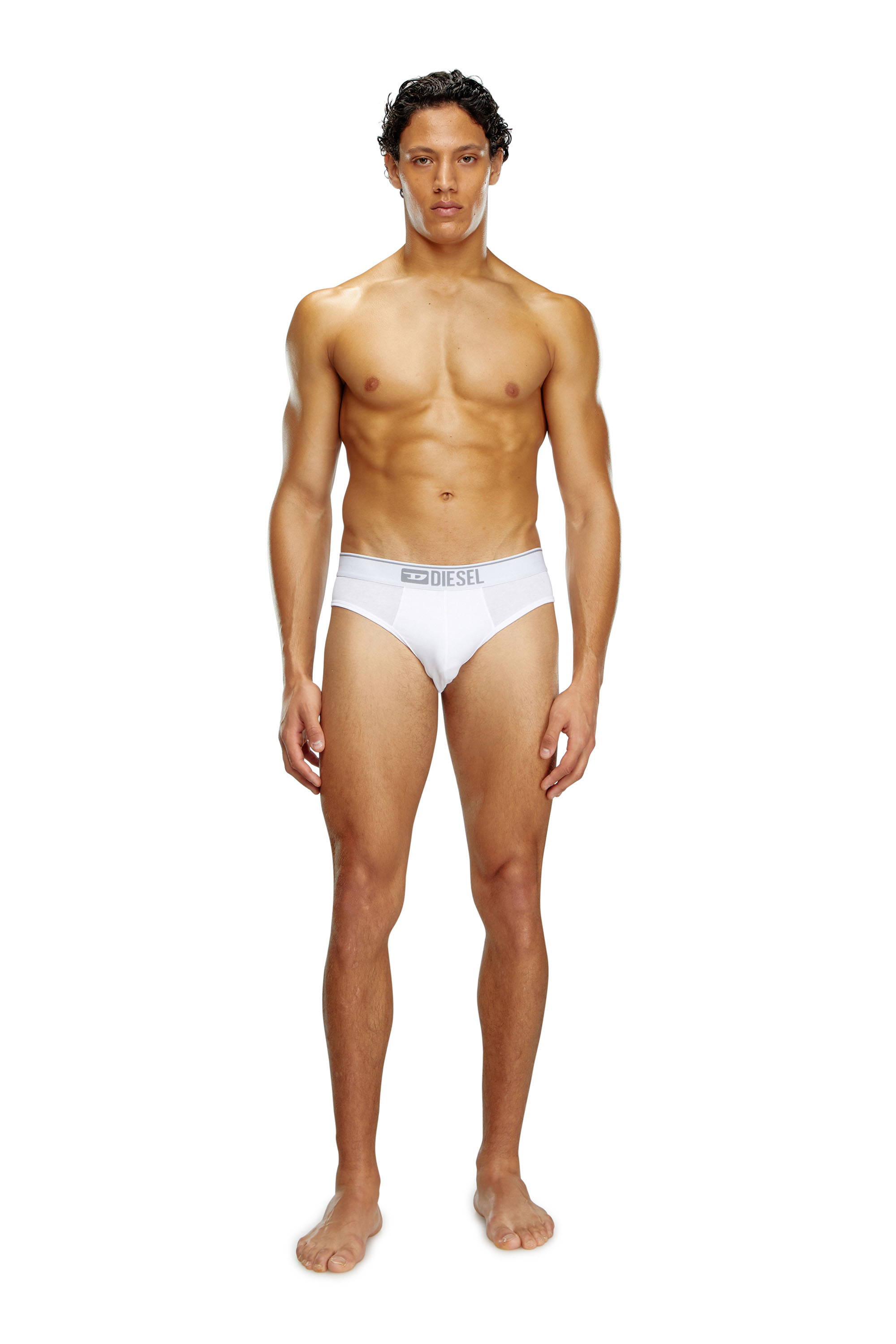 Diesel - UMBR-ANDRETHREEPACK, Man's Three-pack of plain logo briefs in White/Black - 3