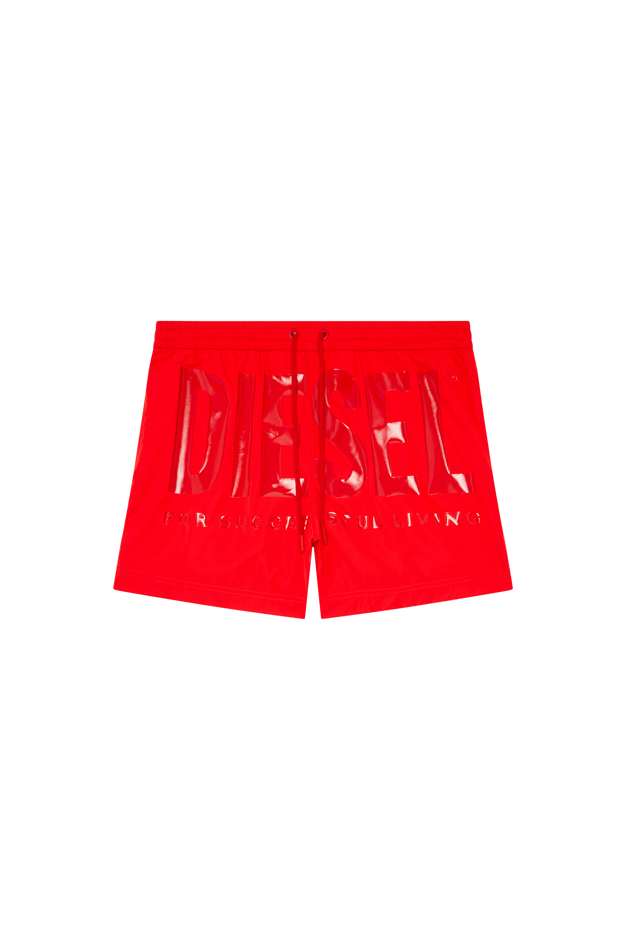 Diesel - BMBX-KEN-37, Man Mid-length swim shorts with tonal logo in Red - Image 4