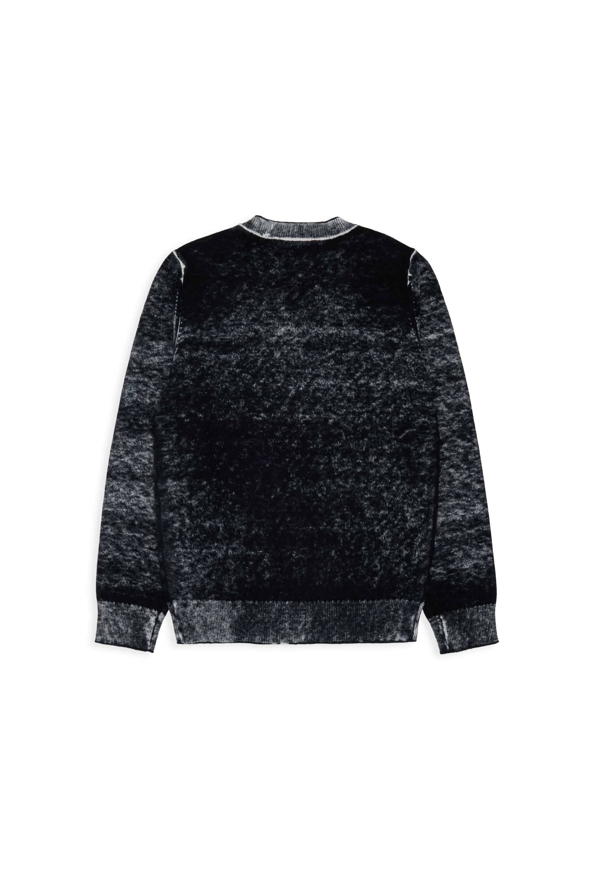 Diesel - KJEMR, Man's Wool-blend sweater with irregular colour effect in Black - 2