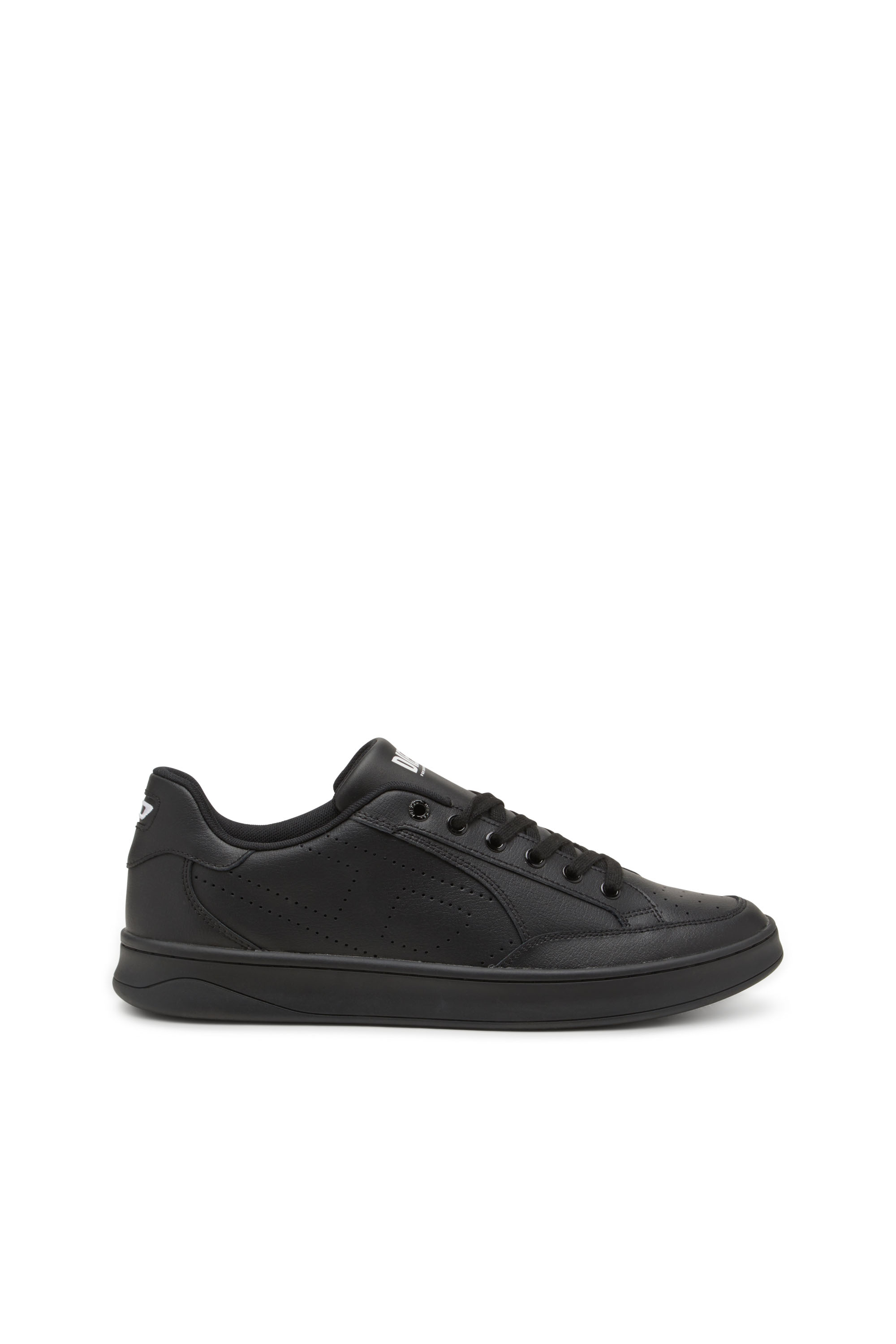 Diesel - S-DAKOTA LOW, Man's S-Dakota-Leather sneakers with perforated logo in Black - 1