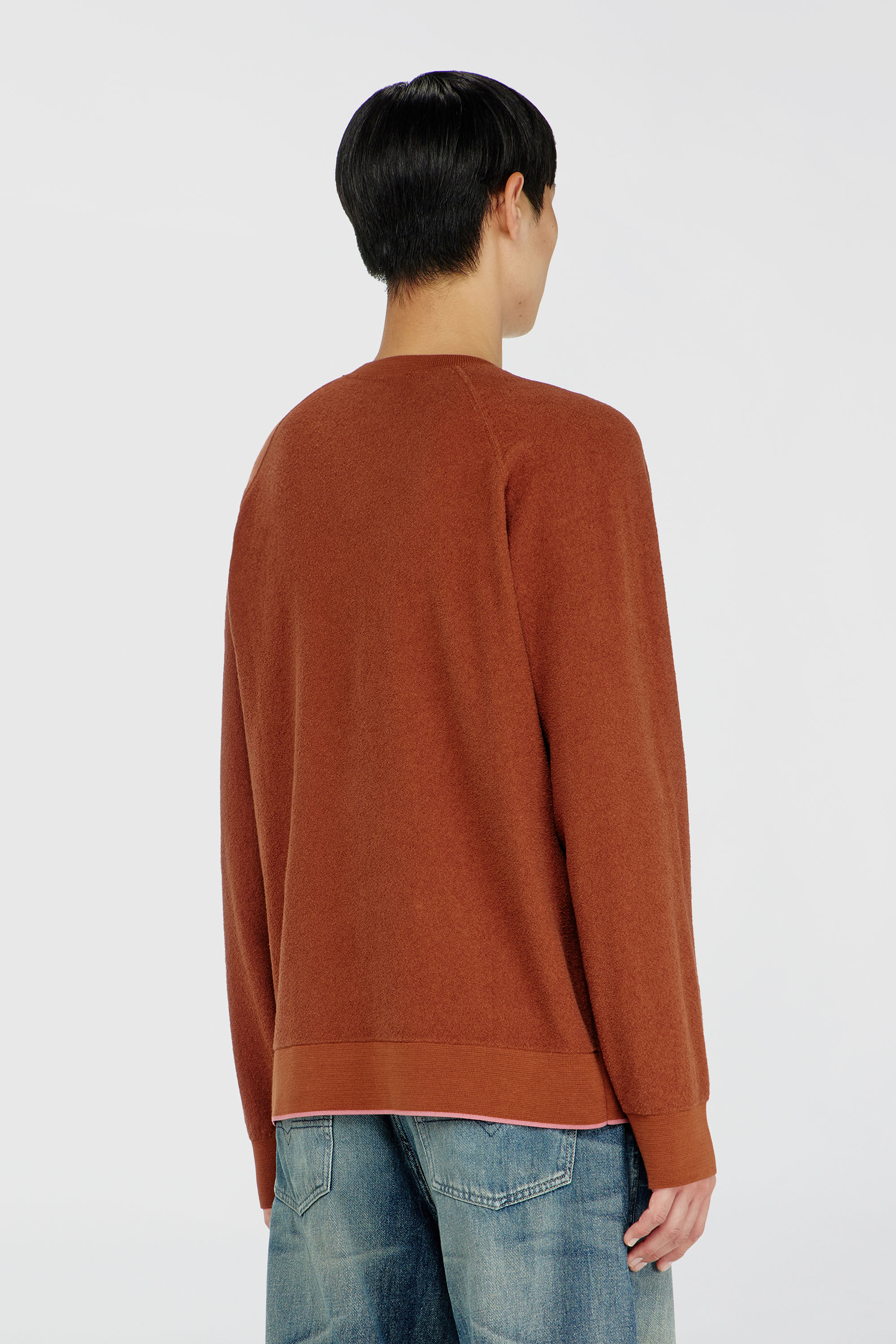 Diesel - K-RALFS, Man's Boucl&eacute; jumper with Phoenix embroidery in Brown - 4