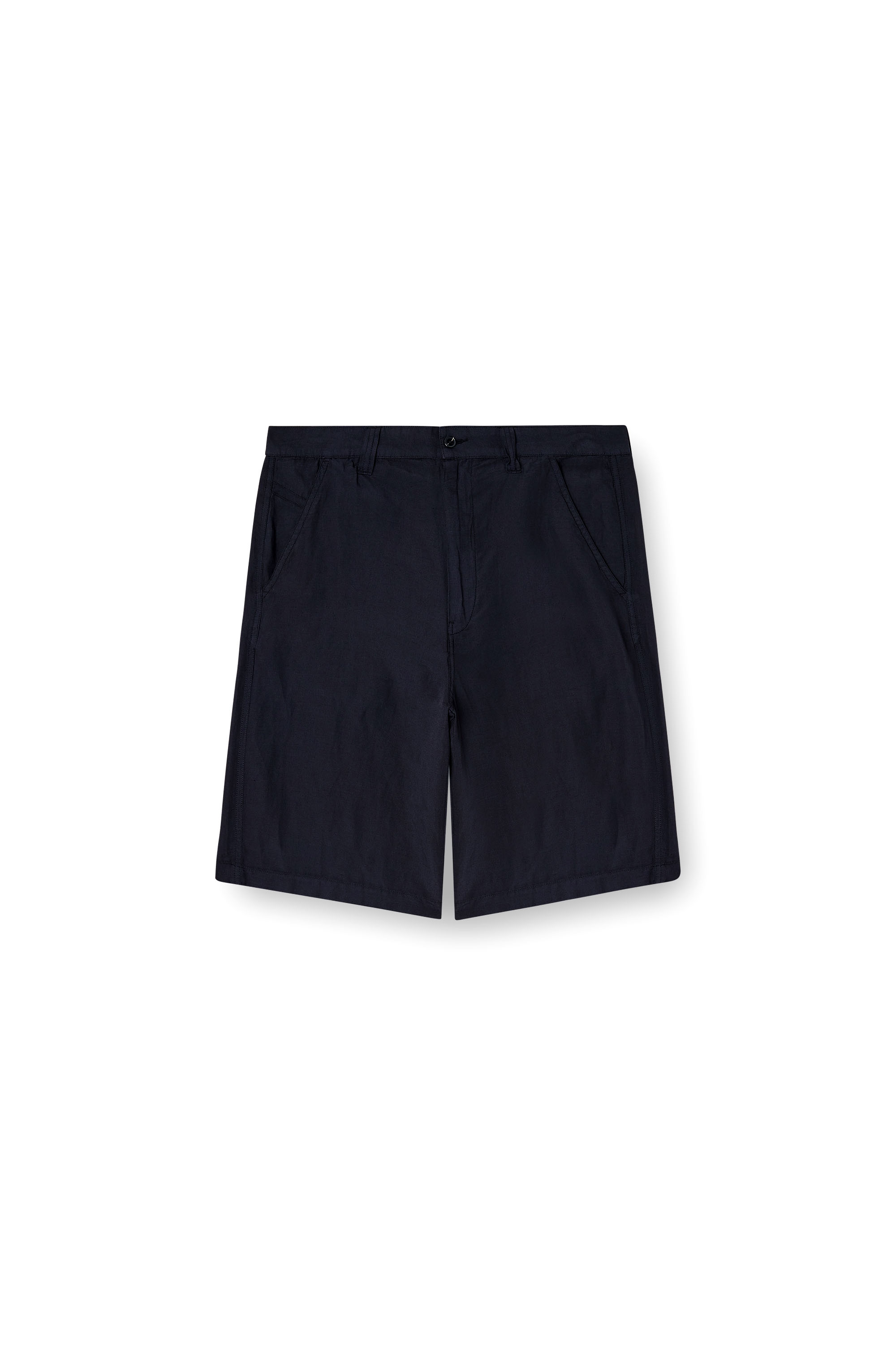 Diesel - P-HANT-CHINO-SHORT-PGBS, Man's Bermuda shorts in garment-dye linen blend in Black - 3