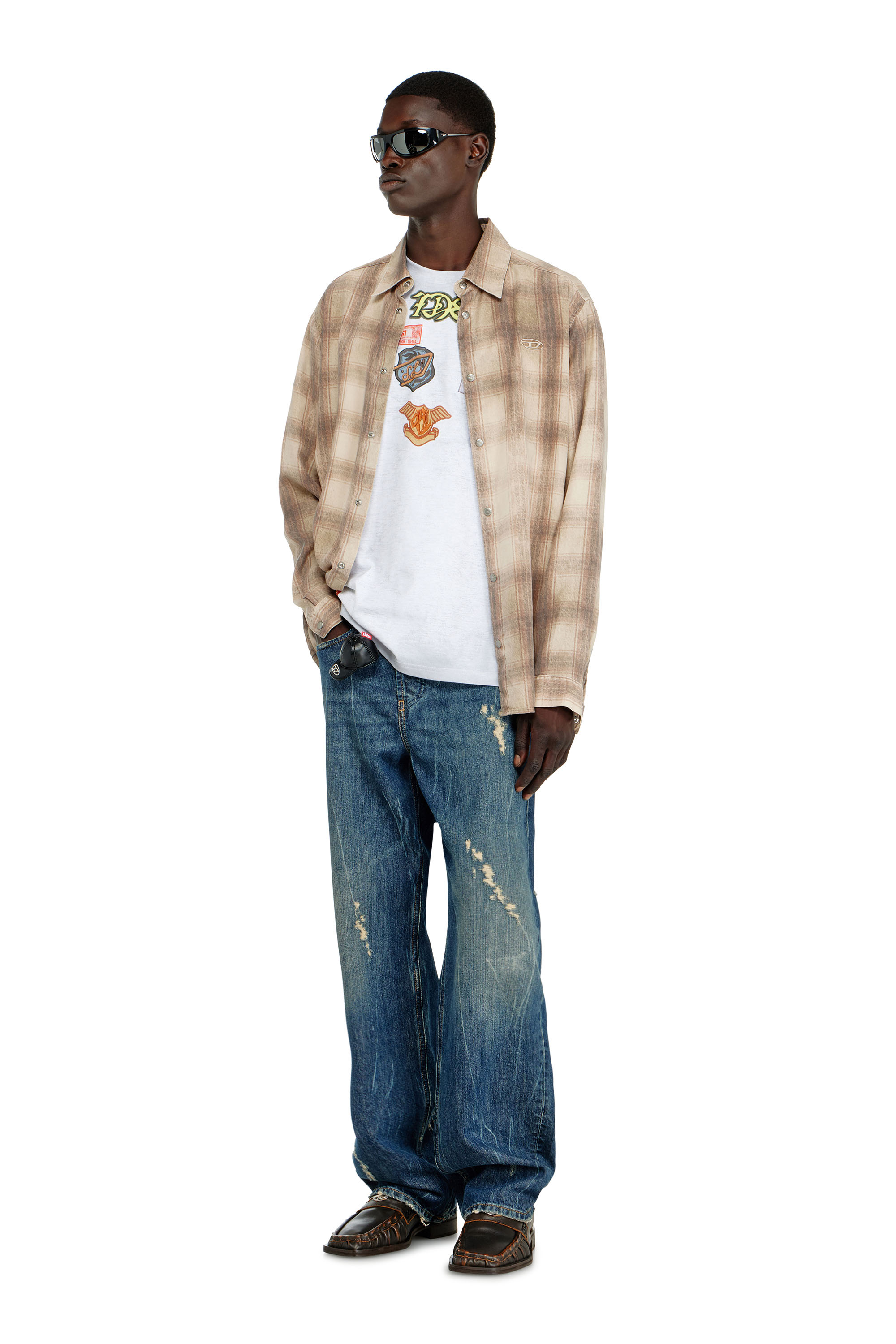 Diesel - T-BOXT-AA6, Man's Cotton T-shirt with all-over patches print in null - 2