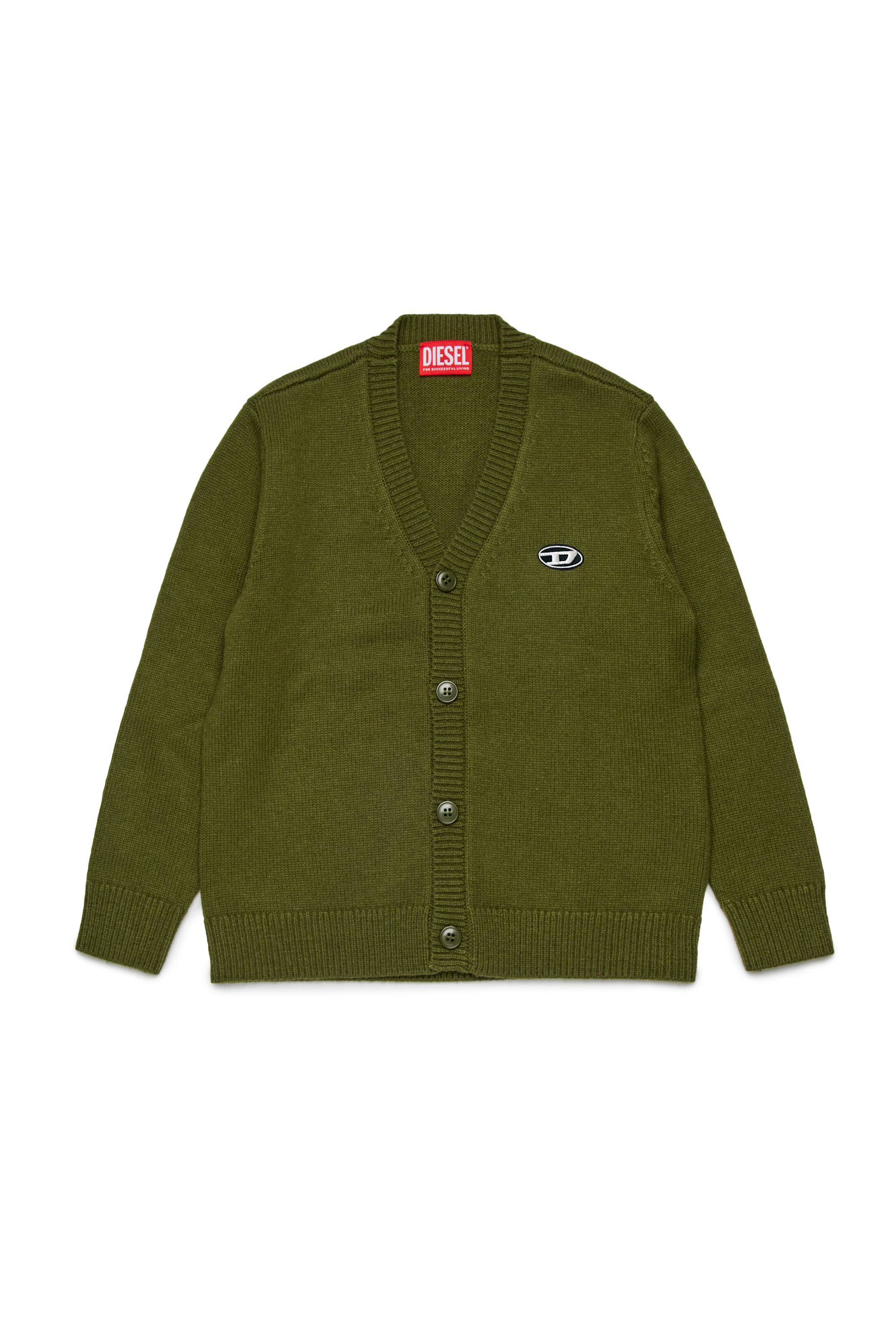 Diesel - KRAMCARDIGAN, Man's Wool cardigan in Green - 1