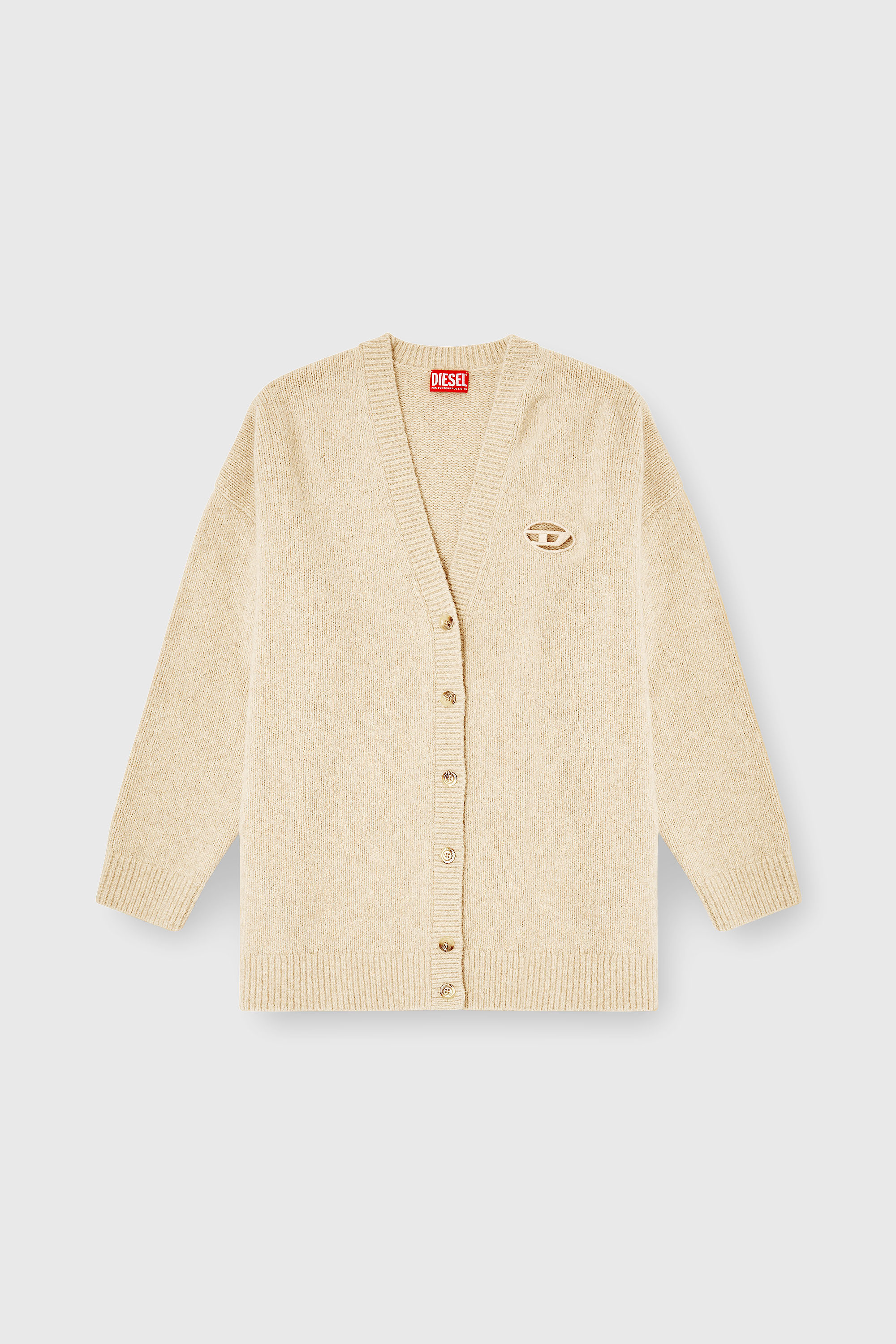 Diesel - M-AREELA, Woman's Cardigan in wool and alpaca blend in Beige - 2