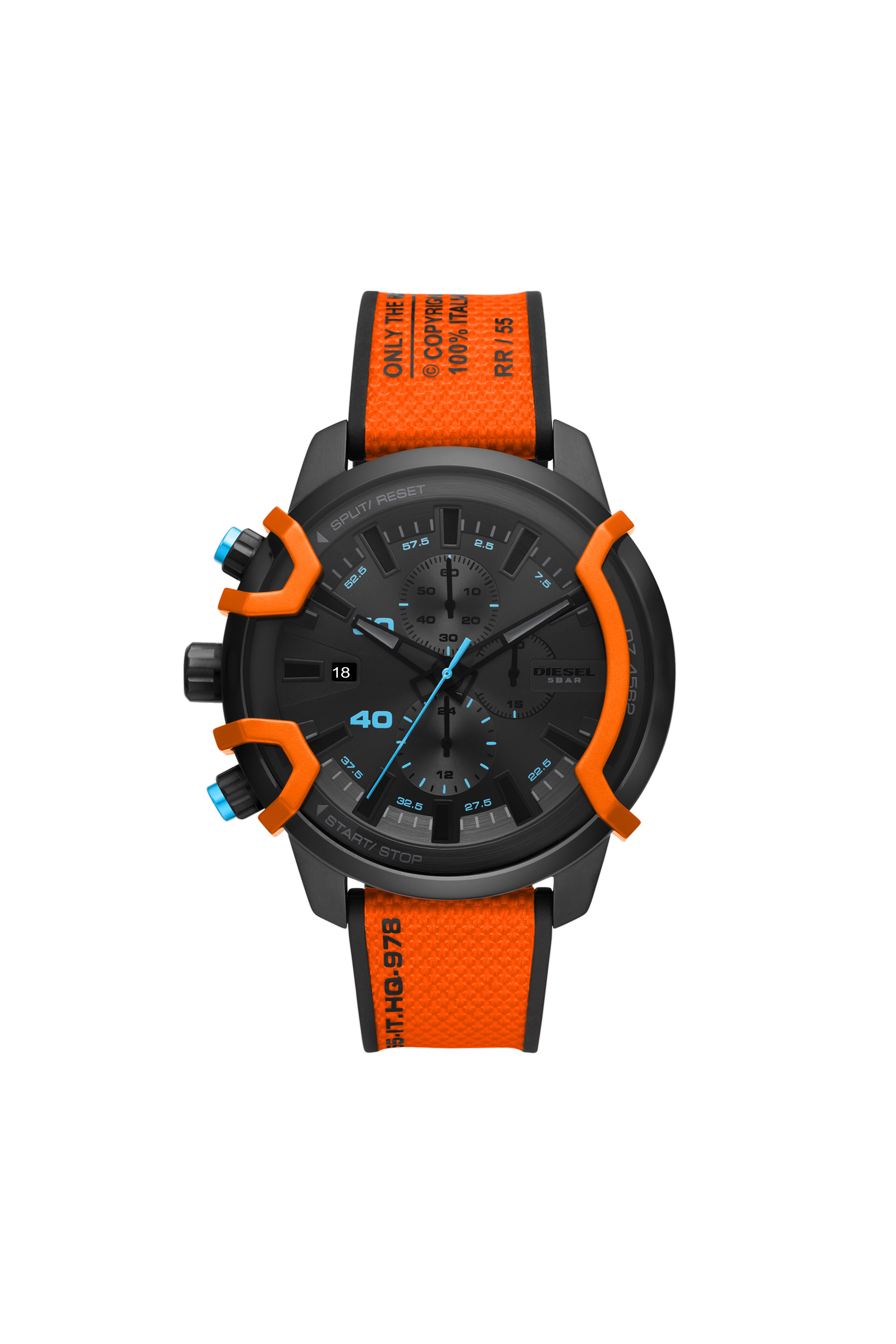 diesel watch black and orange