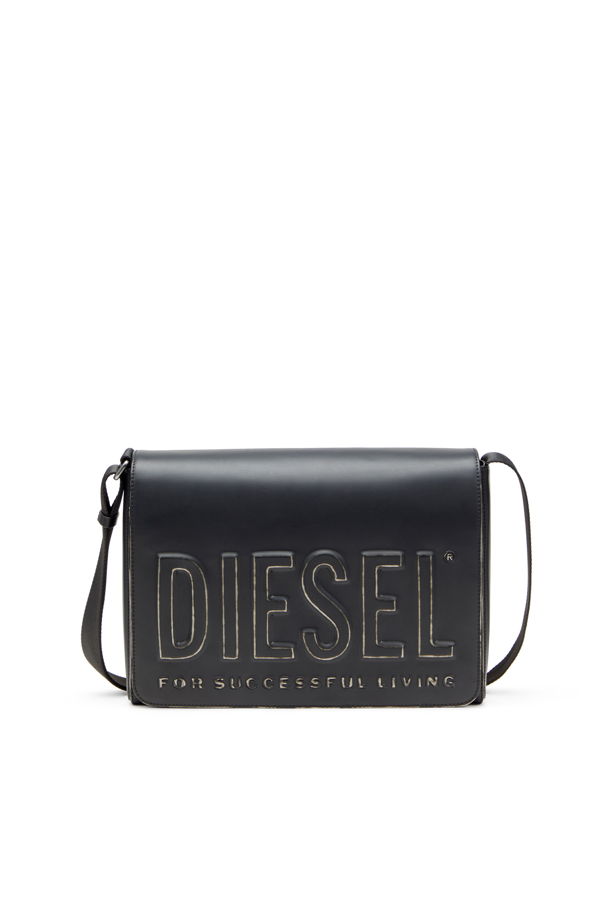 Diesel - DSL 3D MESSENGER S X, Man's Messenger bag in brushed PU in Black - 1