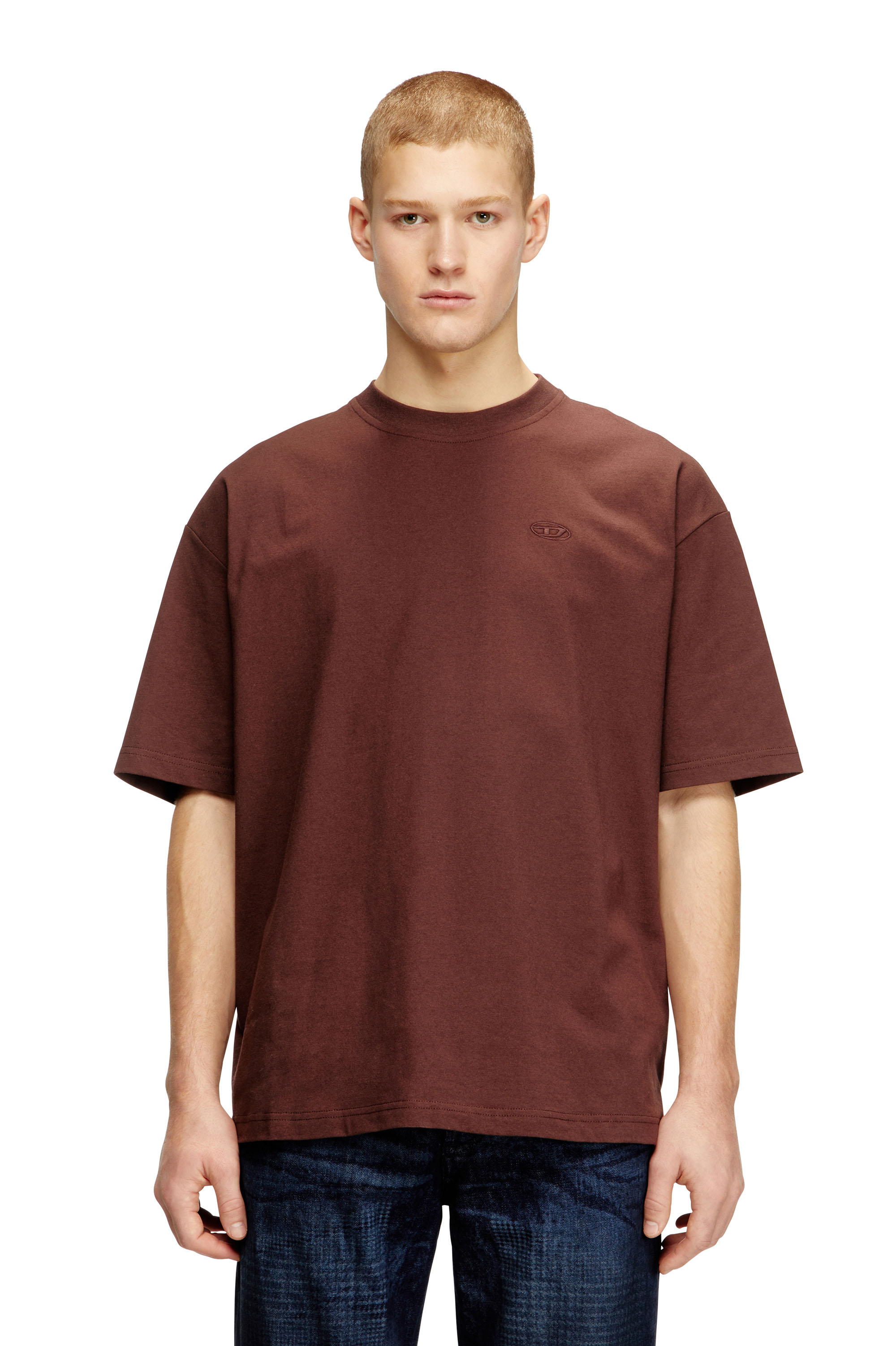 Diesel - T-BOGGY-MEGOVAL-D, Man's T-shirt with maxi oval D embroidery in null - 1