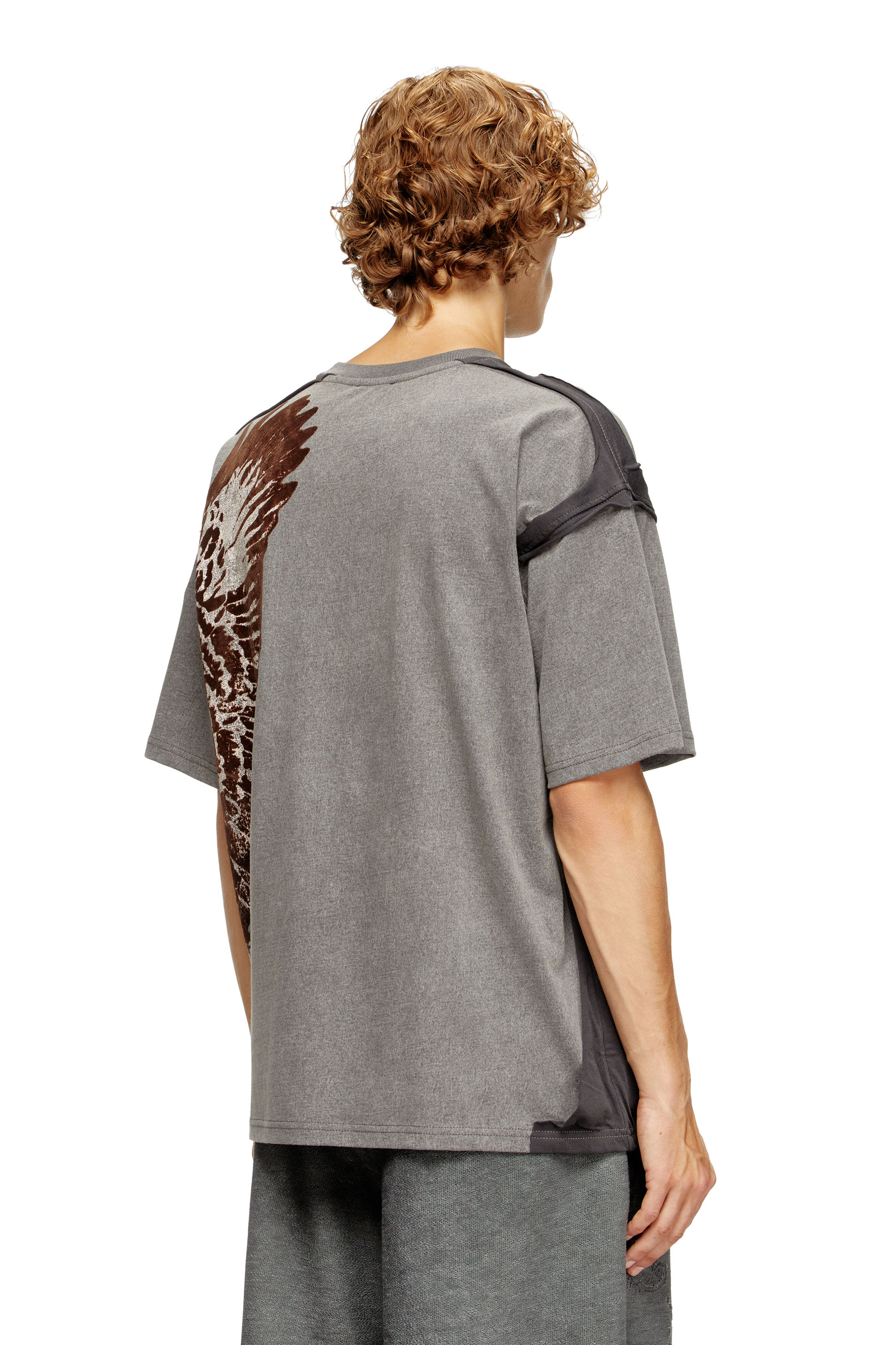 T-BOXT-PEELOFF, Grey Diesel - T-BOXT-PEELOFF, Man's Peel-off T-shirt with eagle print in Grey - 4