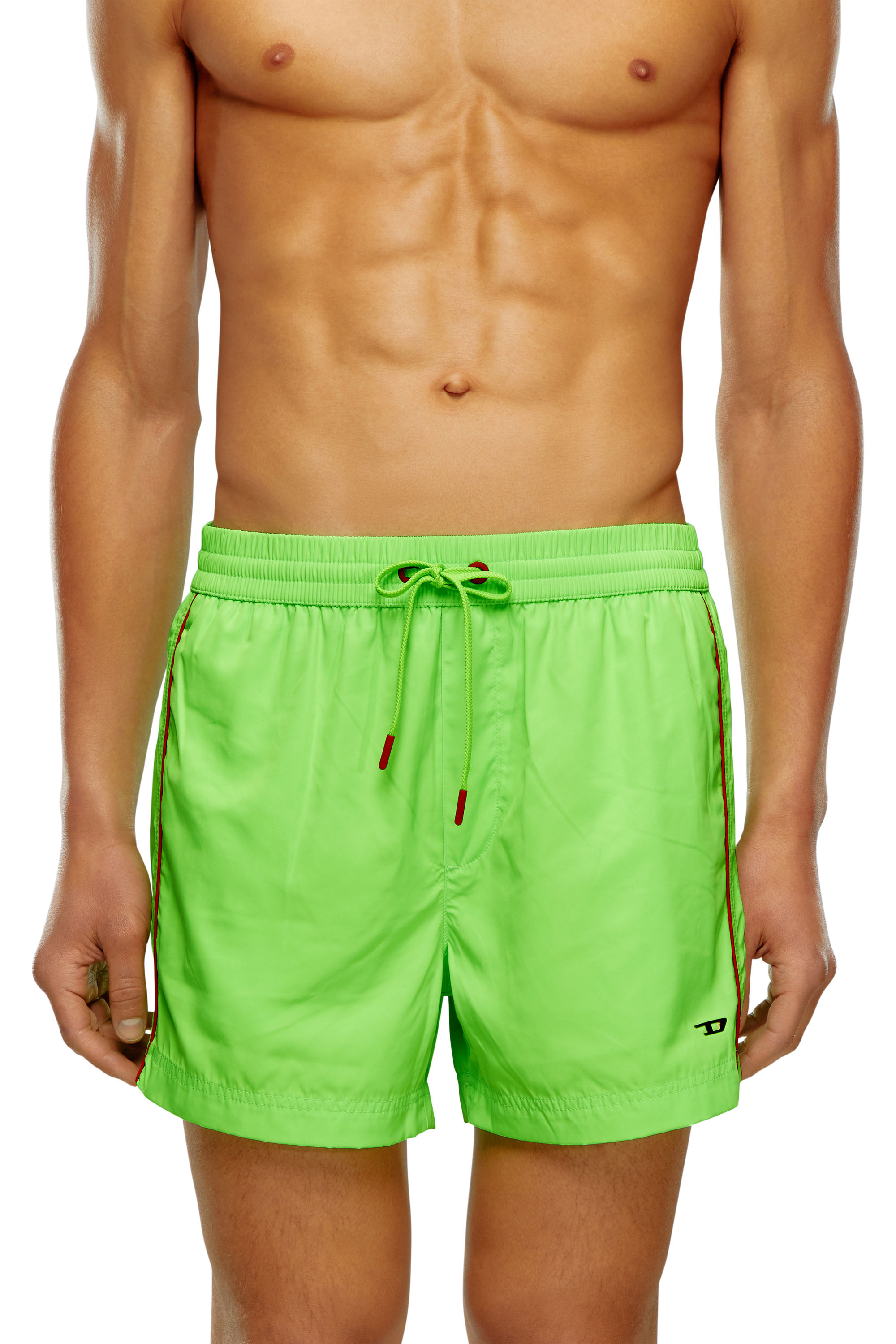 Diesel - BMBX-KEN-37, Man Mid-length swim shorts with piping in Green - Image 2
