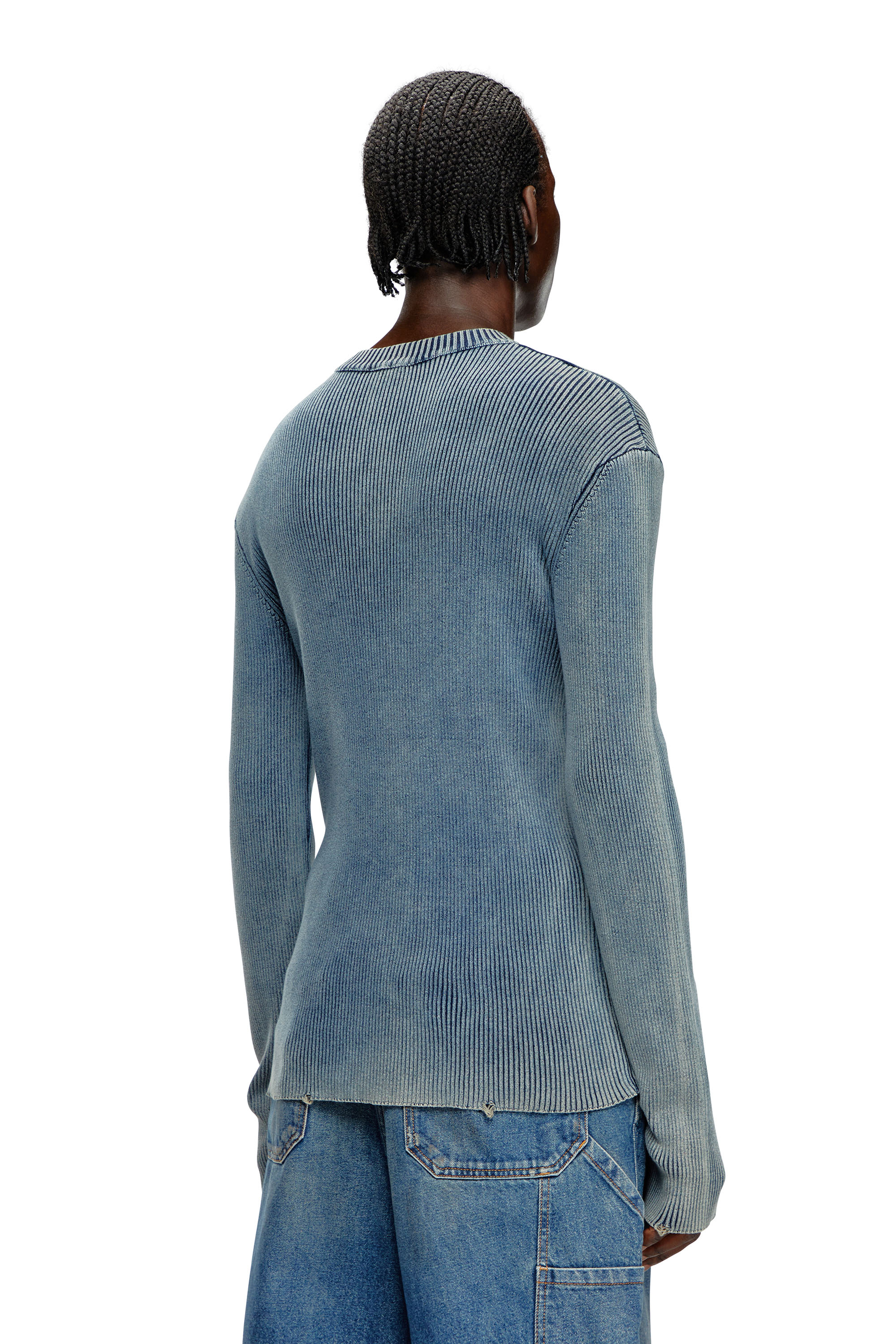 K-DARIN-A, Blue Diesel - K-DARIN-A, Man's Cut-out jumper with Oval D in Blue - 4