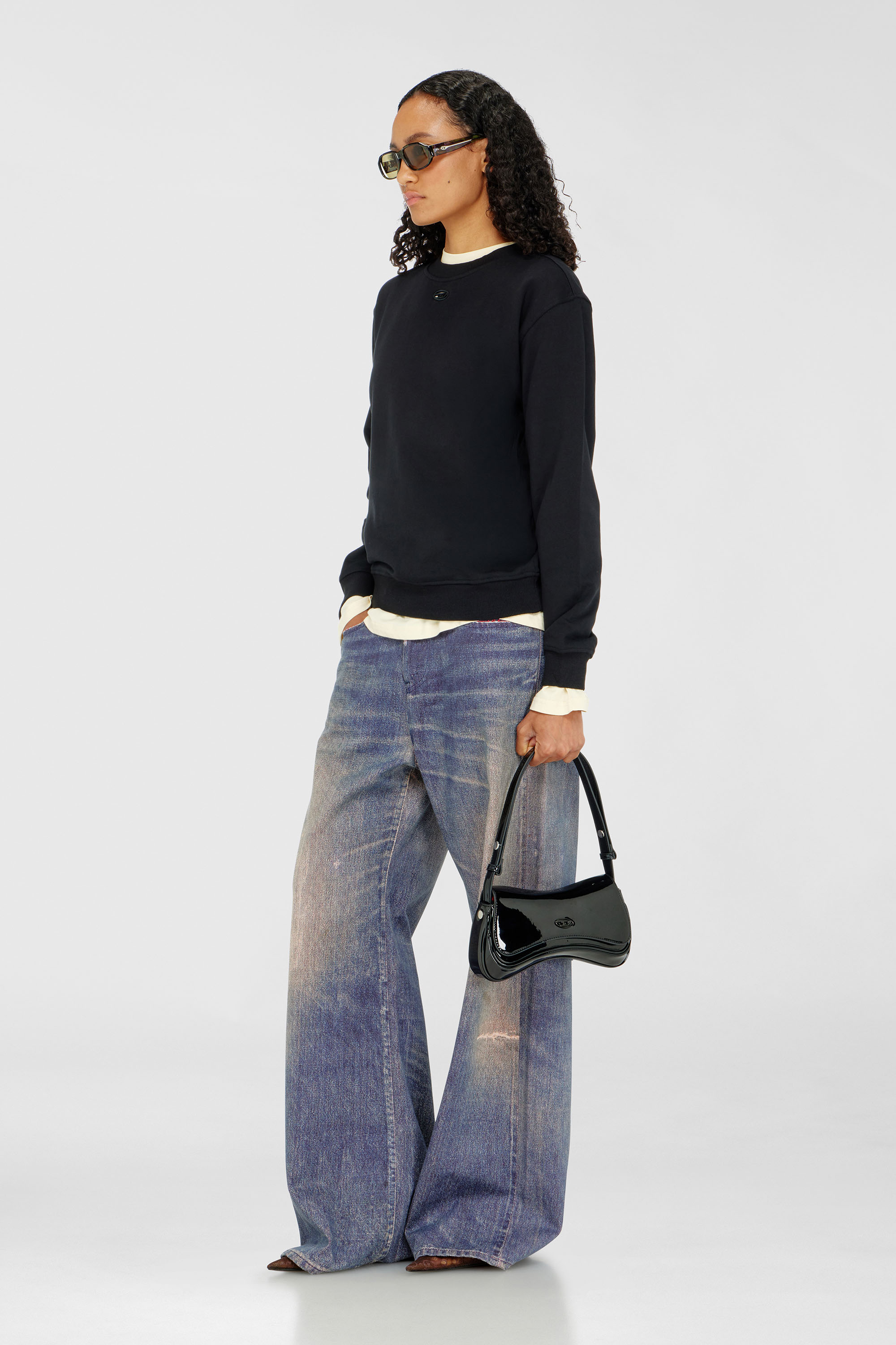Cotton sweatshirt with Oval D embroidery