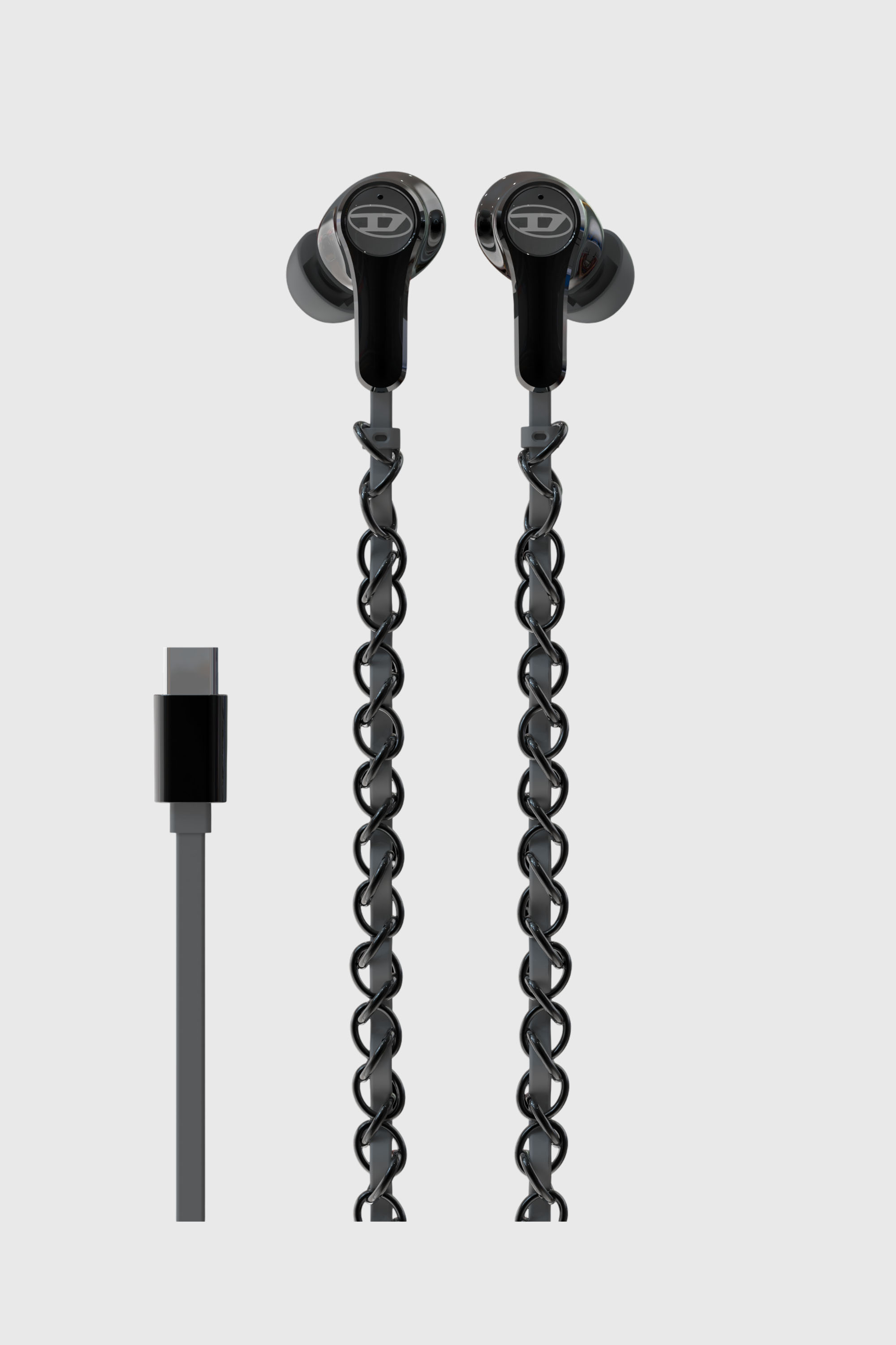 Diesel - 60686 WIRED EARBUDS WIRED EARBUDS, Unisex's Wired Earbuds and charms black in Black - 2