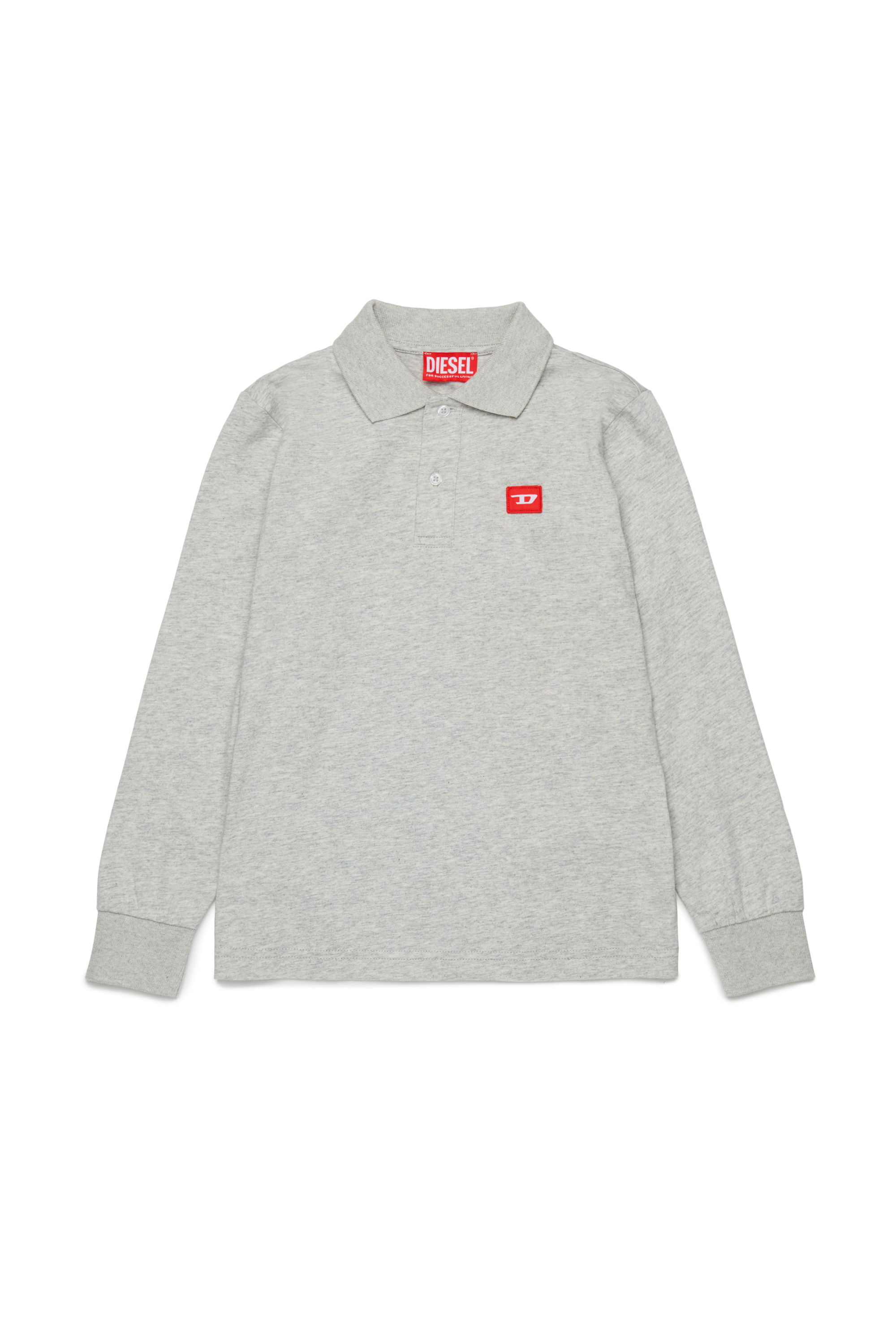 Diesel - TAKAO, Man's Cotton polo with logo in Grey - 1