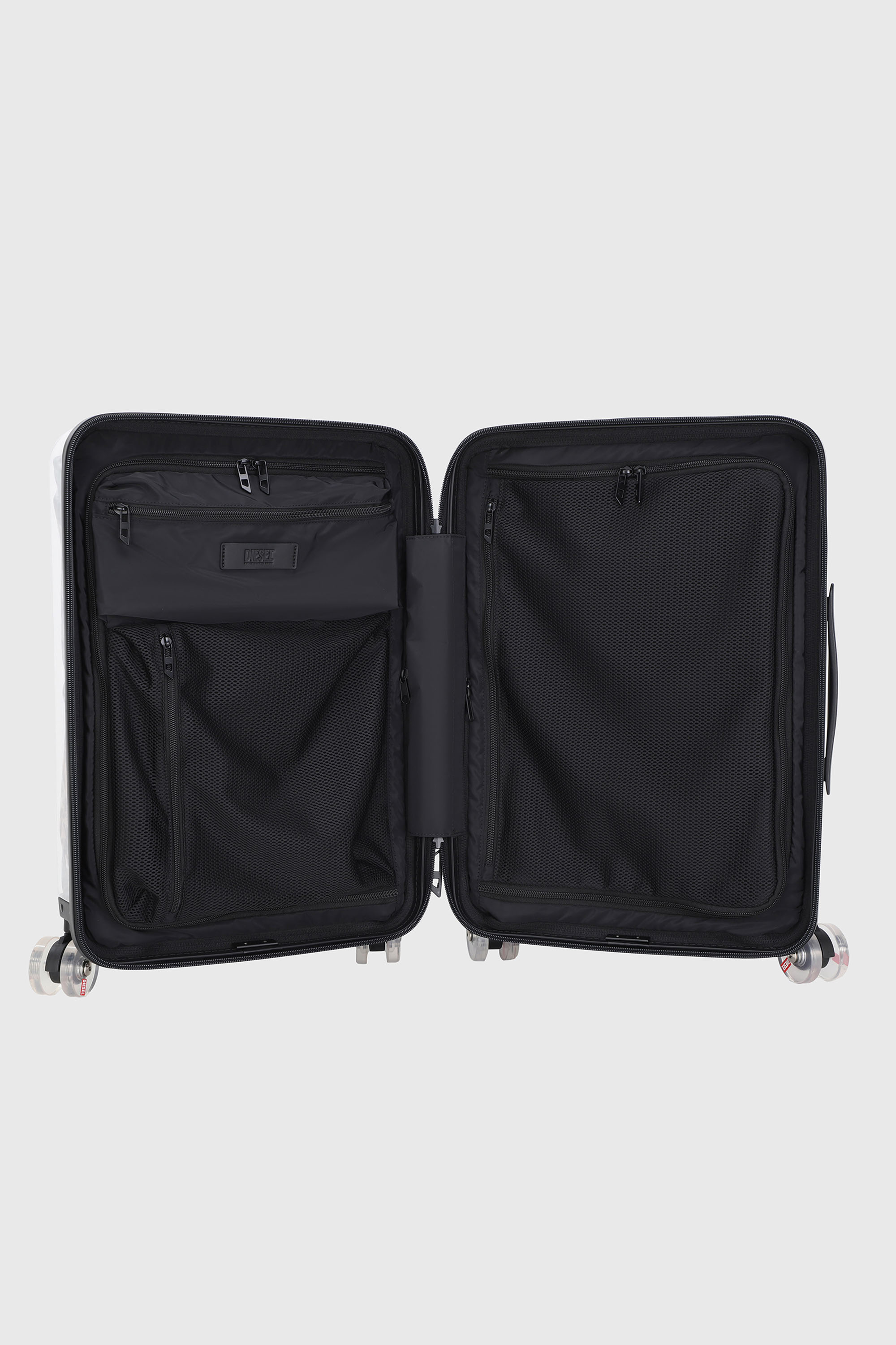 Diesel - LU0036 HARD LUGGAGE - DSL009, Unisex's Transparent logo suitcase size S in Grey/Pink - 3