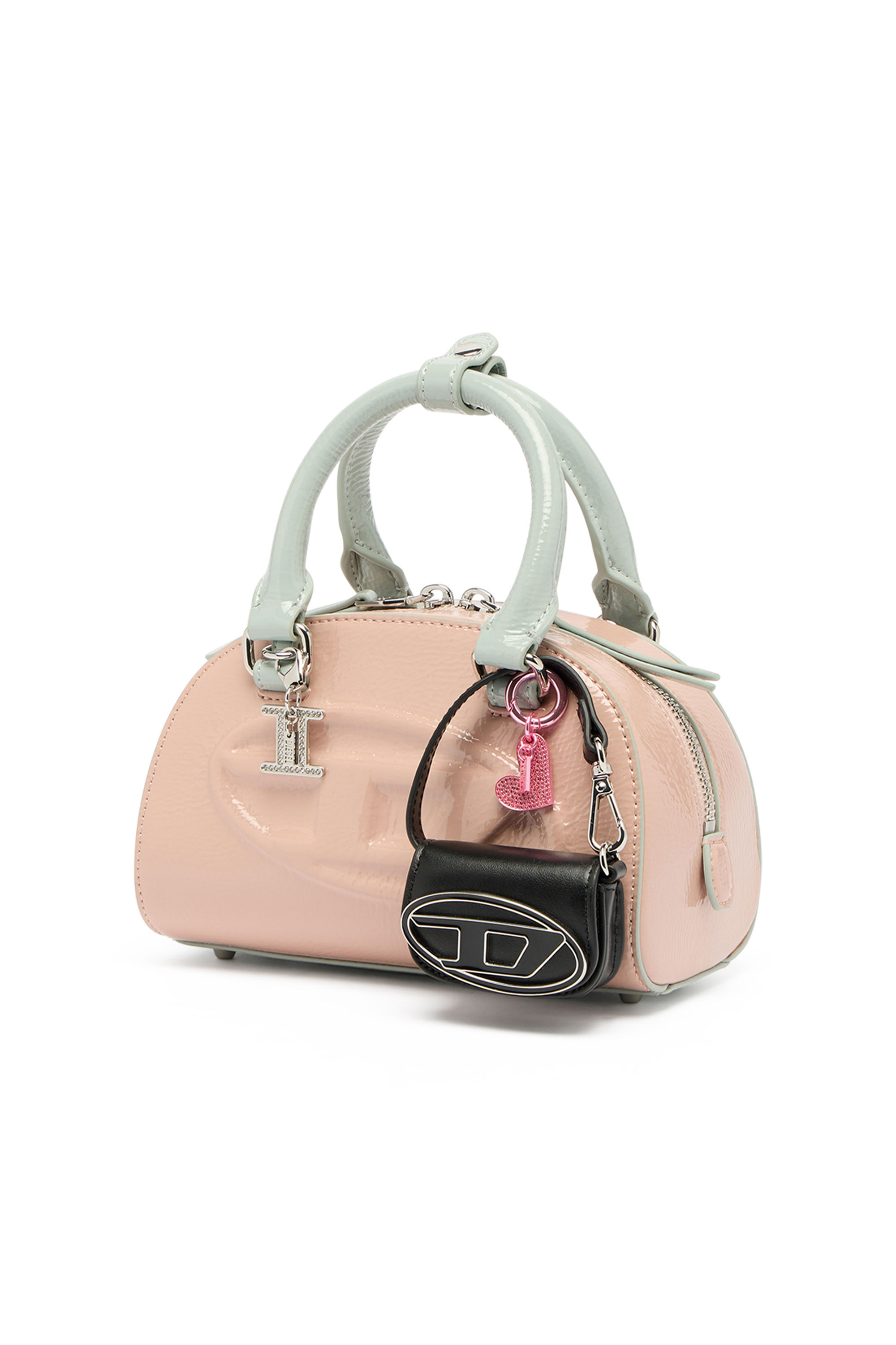 Diesel - 1DR DOME CROSSBODY, Woman's 1DR Dome-Mini bowling bag with naplak effect in Pink - 6
