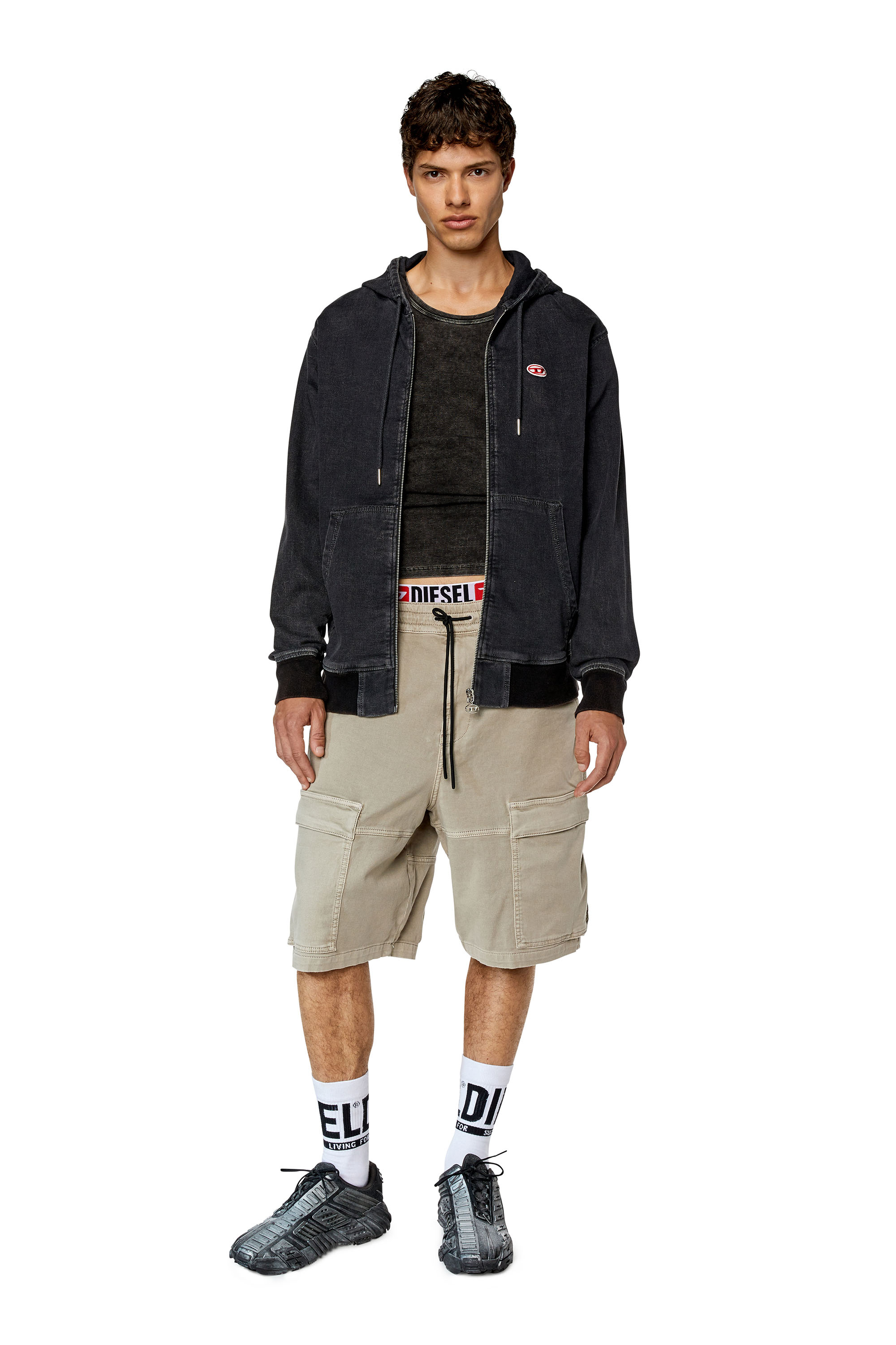 Diesel - D-KROOLEY-CARGO-SHORT JOGG, Light Grey - Image 2