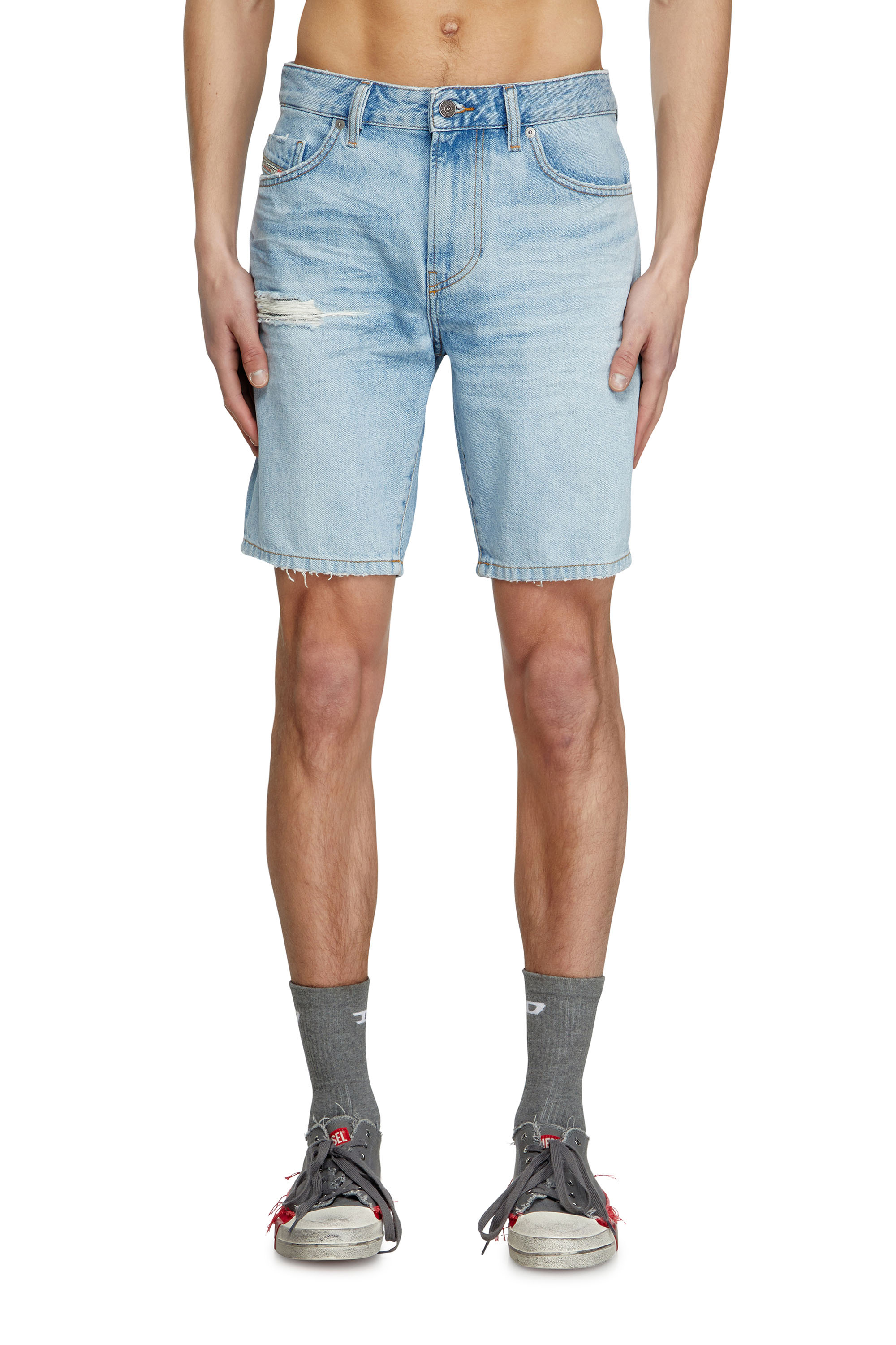 D-FIN, Light Blue Diesel - D-FIN, Man's Slim denim shorts in Light Blue - 3