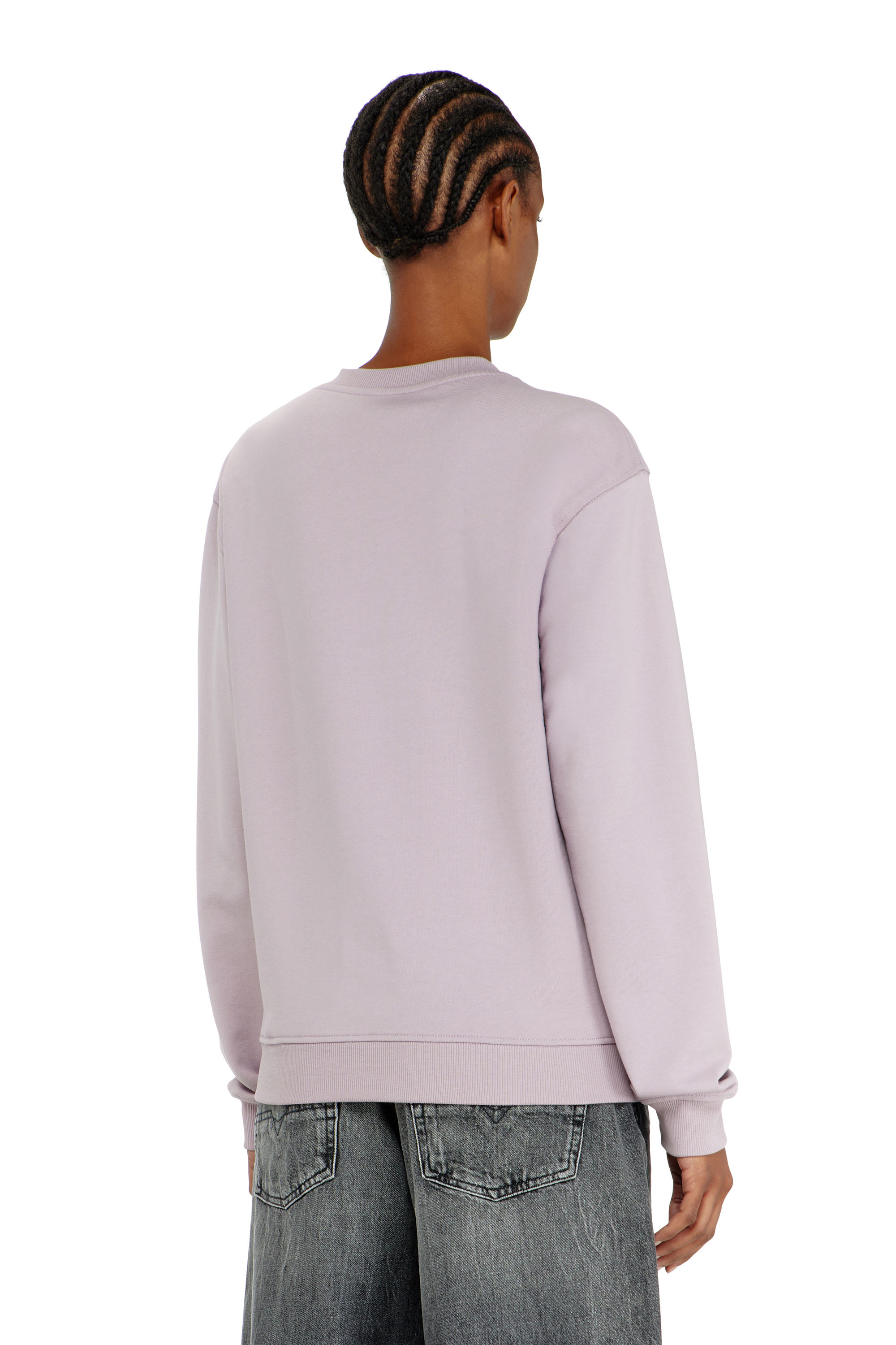 Diesel - F-NORMY-OD, Woman's Cotton sweatshirt with Oval D embroidery in Lilac - 4
