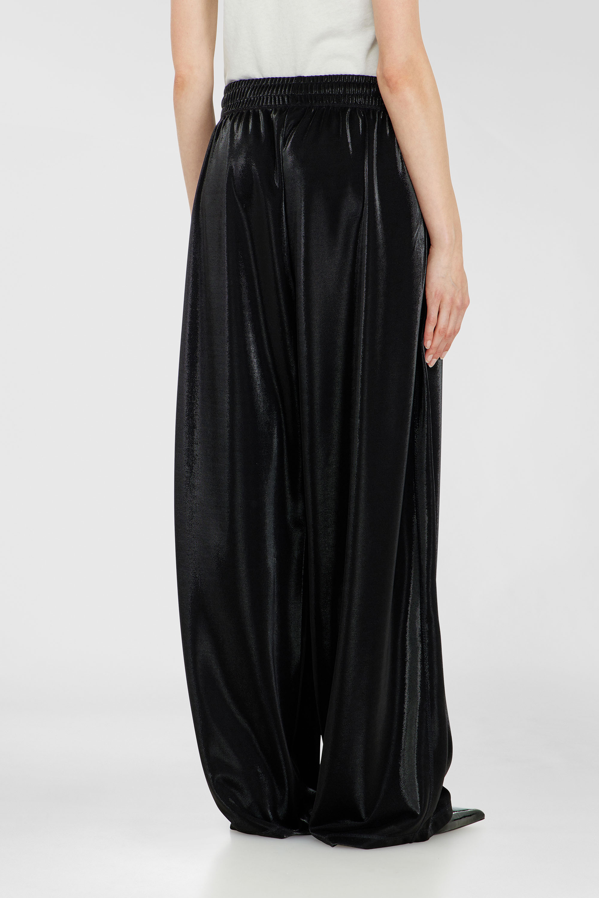Diesel - P-ROSY, Woman's Sweatpants in shiny piquet fabric in Black - 4