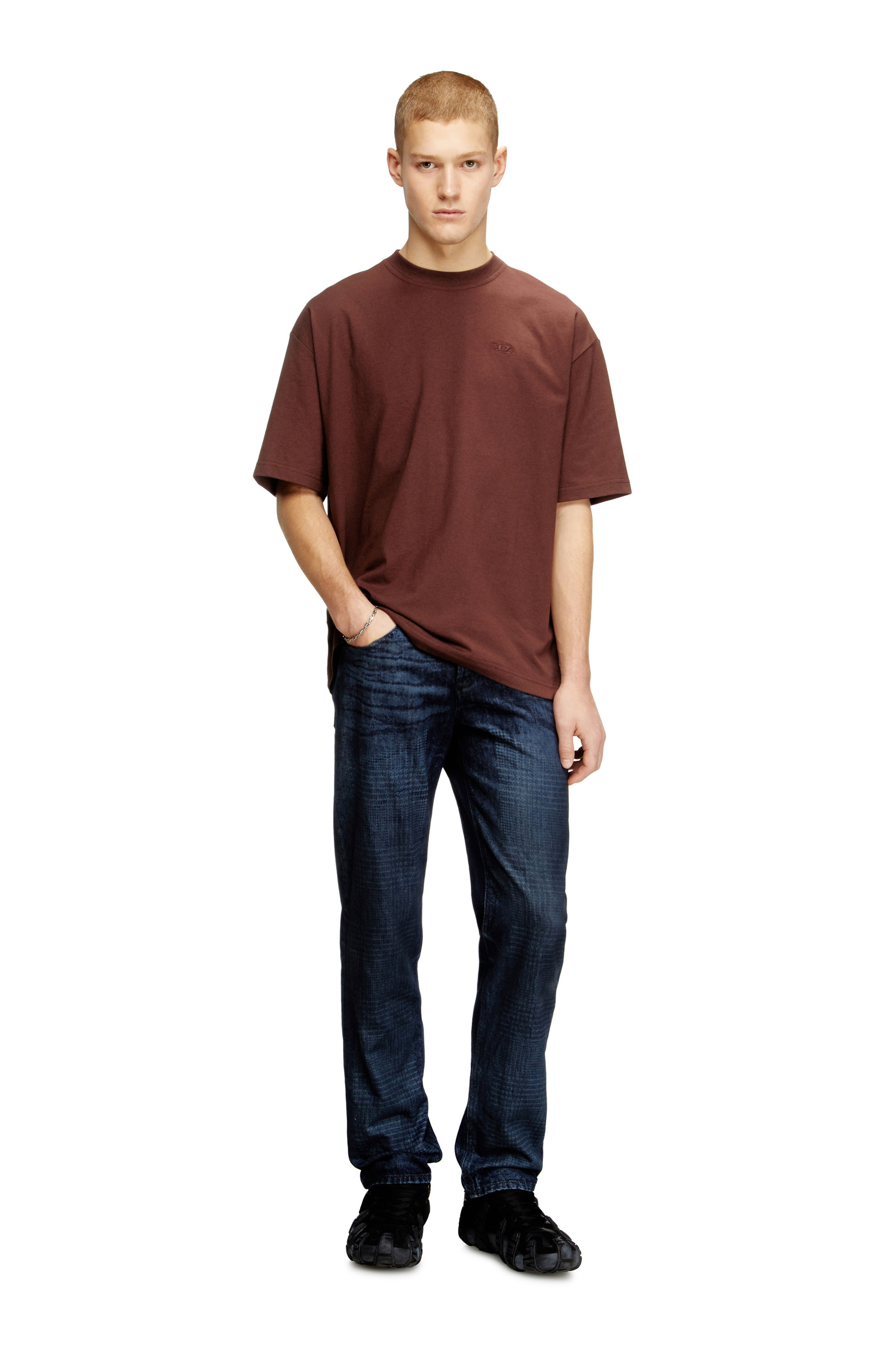 Diesel - T-BOGGY-MEGOVAL-D, Man's T-shirt with maxi oval D embroidery in null - 2