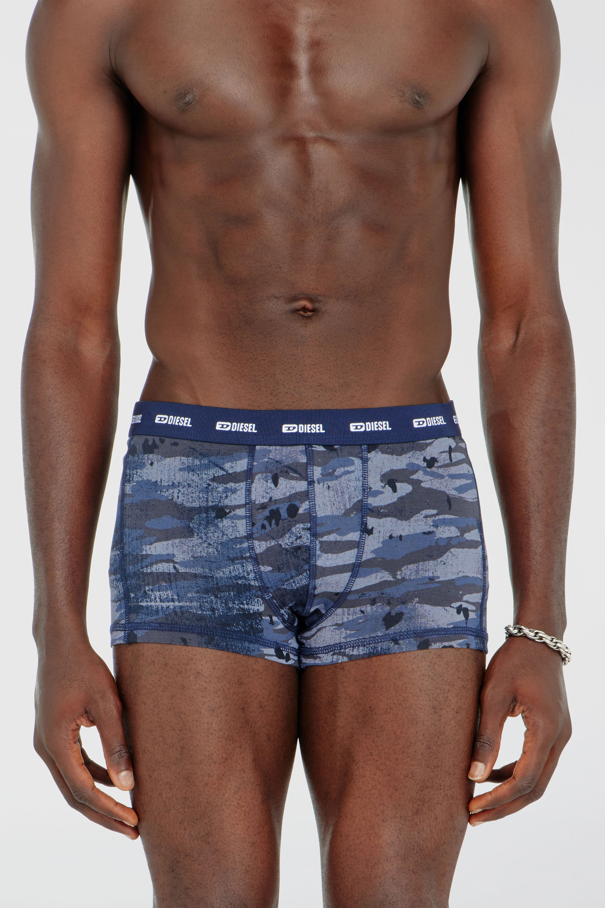 Diesel - DAMIEN-UTLT-3PACK, Man's Three-pack of boxer briefs plain and camo in Blue/Black - 3