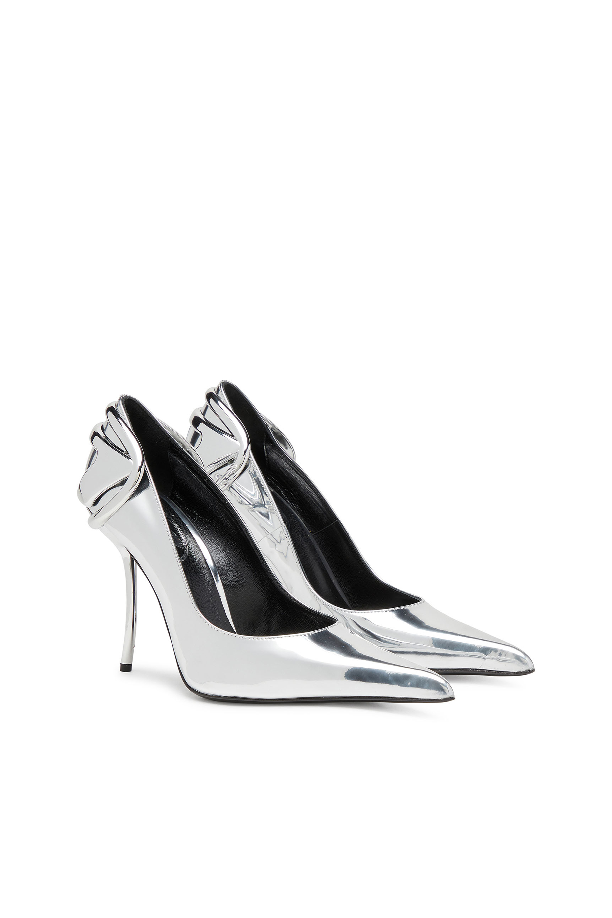 D-TEN&HALF P, Silver Diesel - D-TEN&HALF P, Woman's D-Ten&Half-Metallic pumps with curved heel in Silver - 2