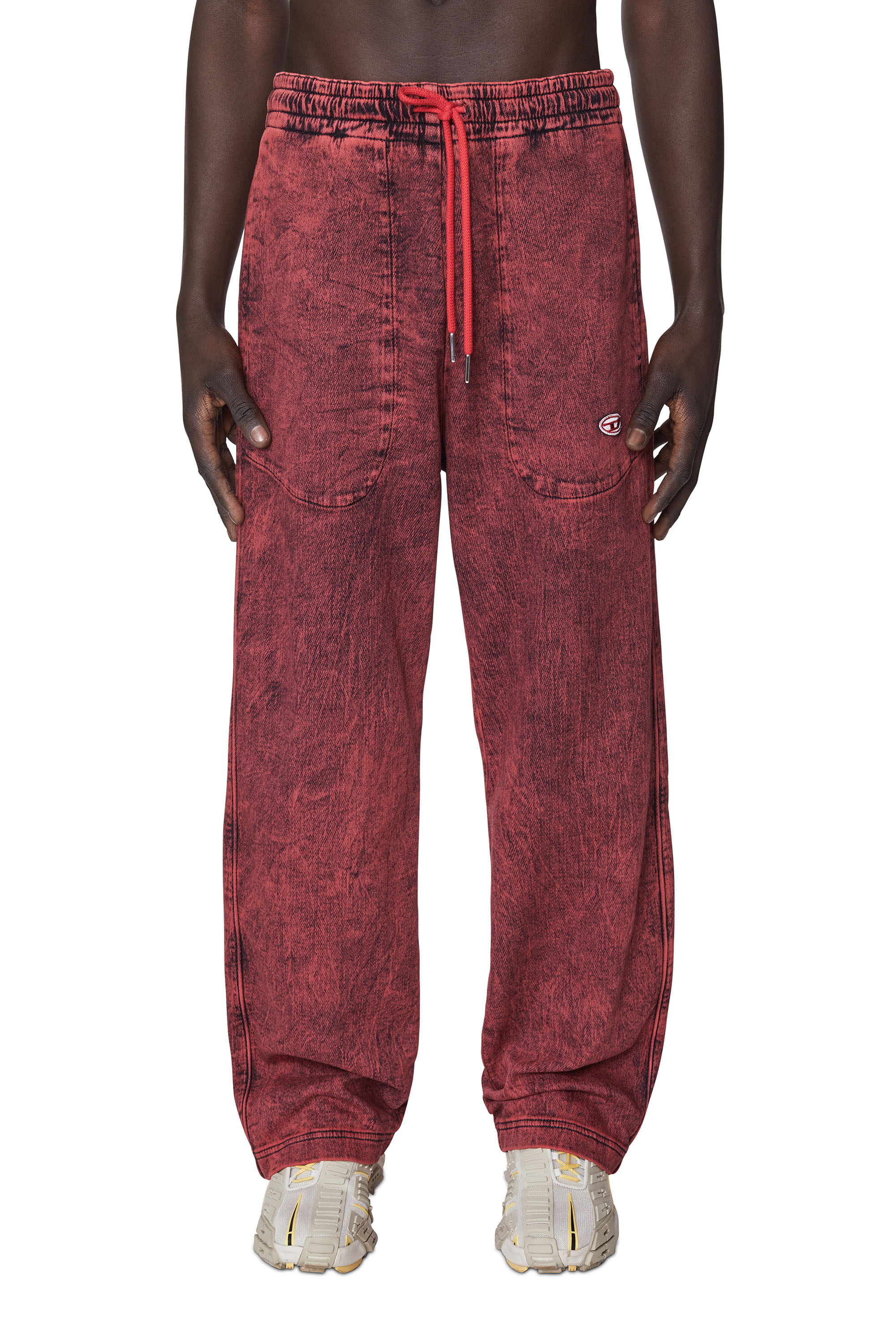Diesel - D-Martians Track Denim 09D16 Straight, Red - Image 1