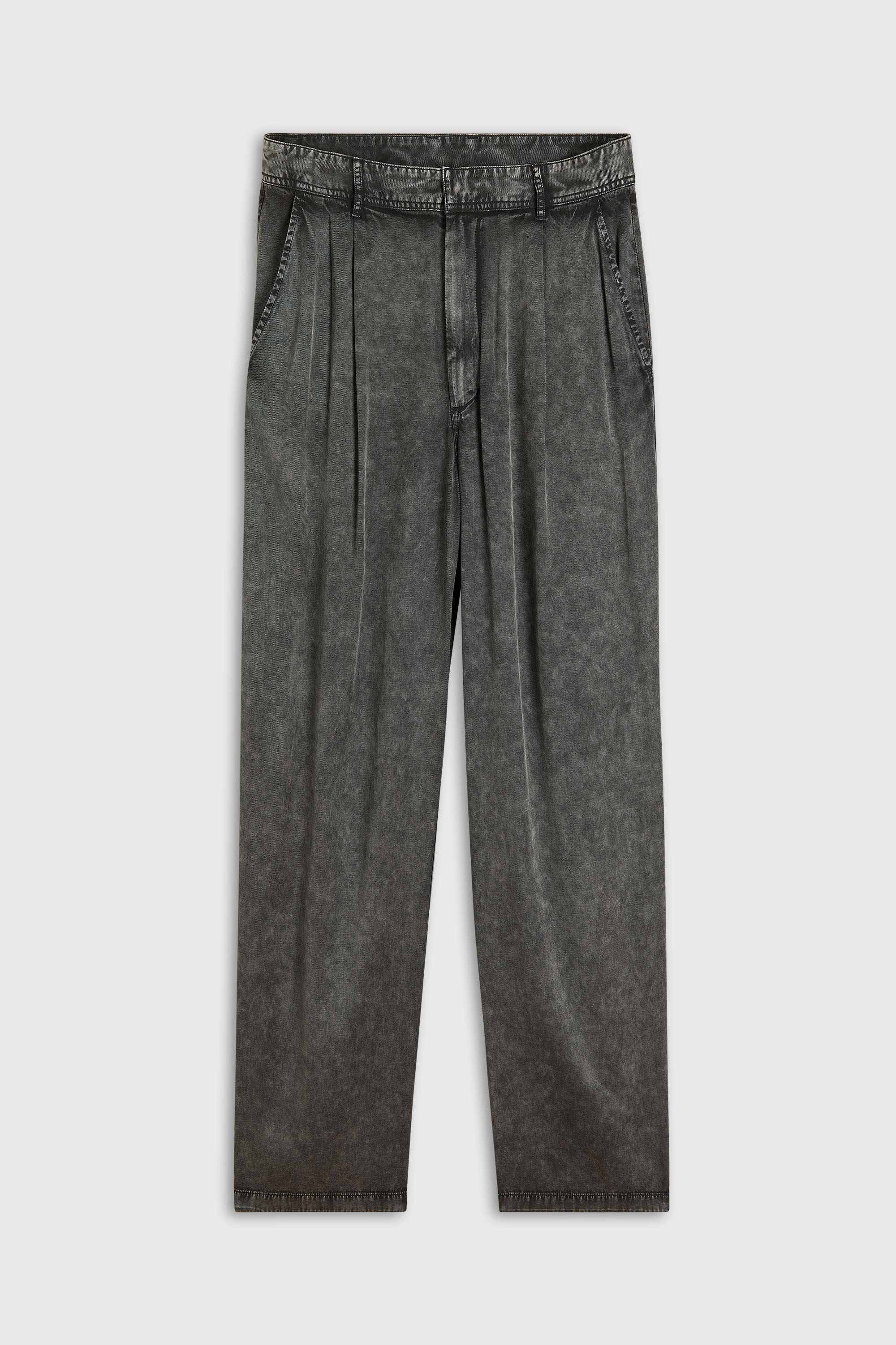 Diesel - P-FAUST-NIBC, Man's Wide-leg pants in denim-effect viscose in Black - 2