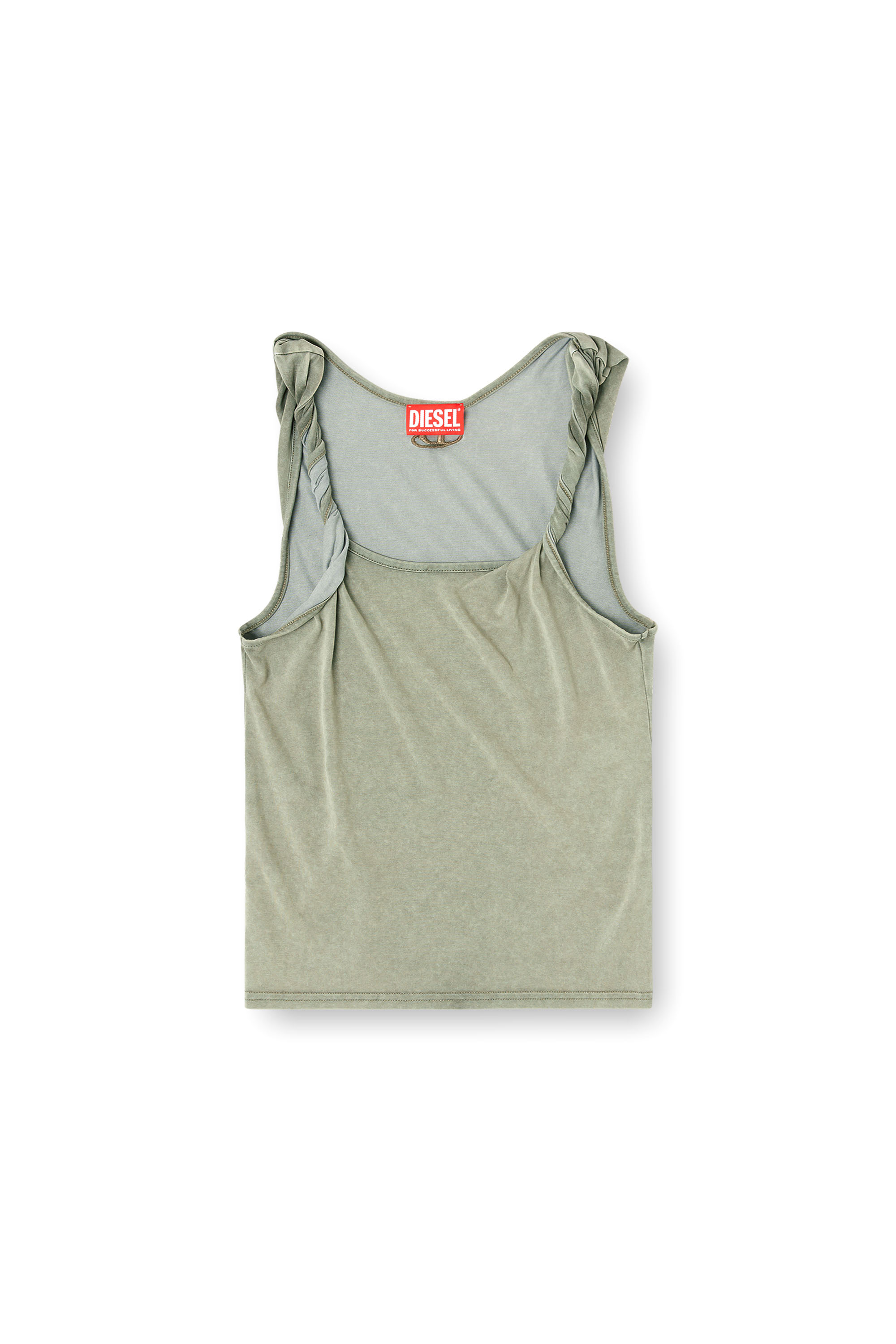 Diesel - T-TWY-S1, Woman's Tank top with twisted straps in Green - 3