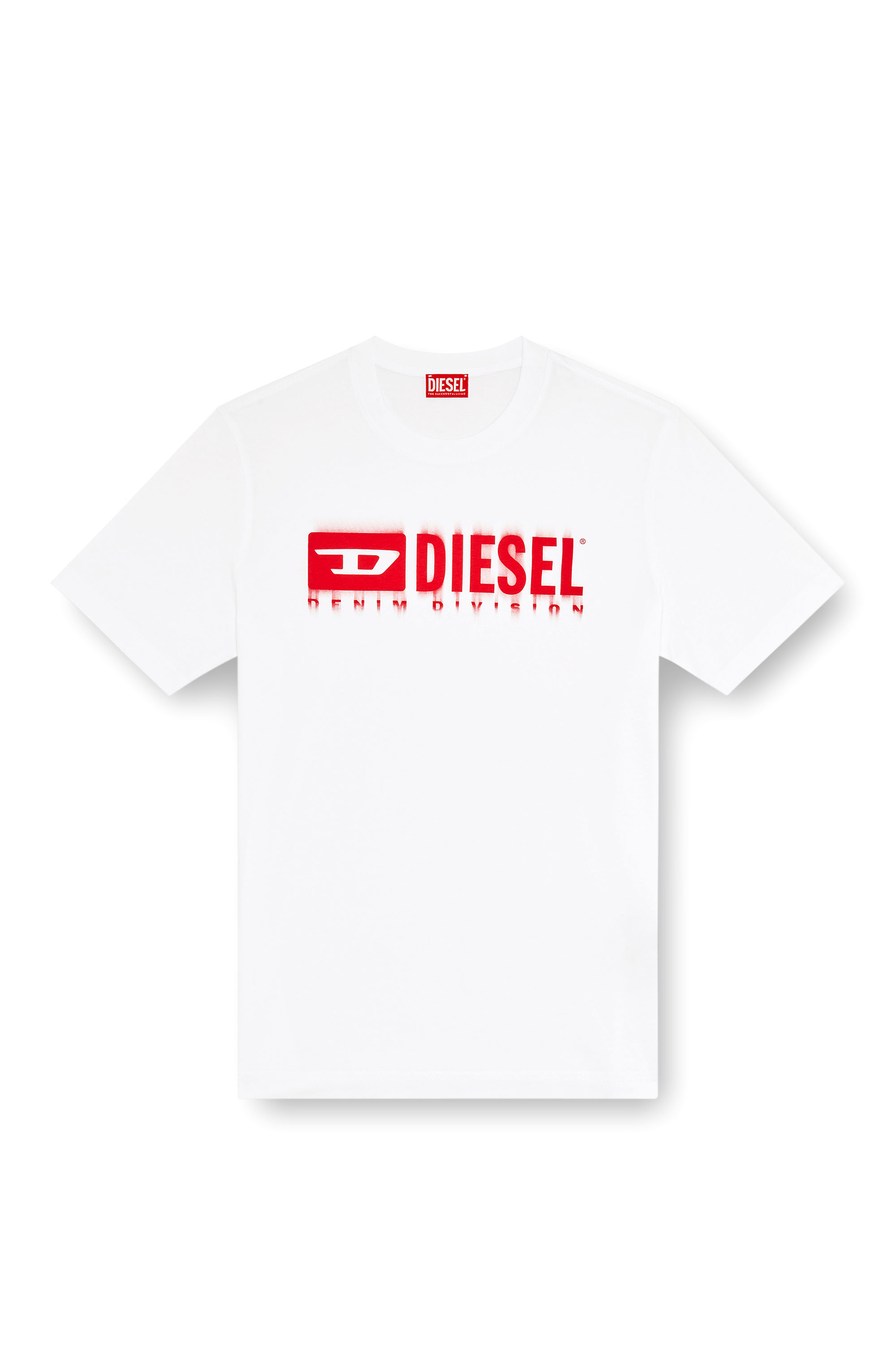 Diesel - T-ADJUST-Q7, Man's T-shirt with blurry Diesel logo in White - 3