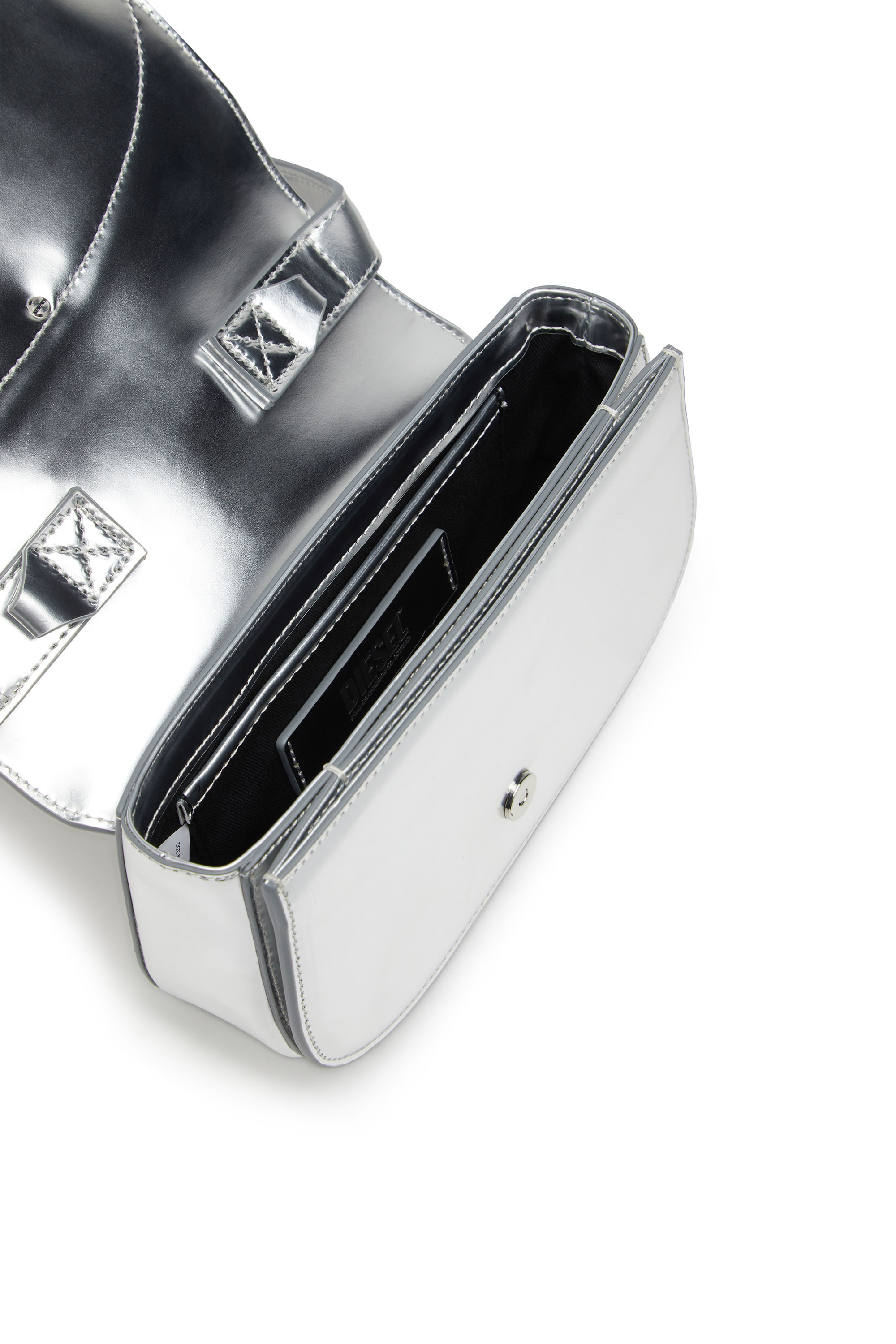 Diesel - 1DR, Woman's 1DR-Iconic shoulder bag in mirrored leather in Silver - 3