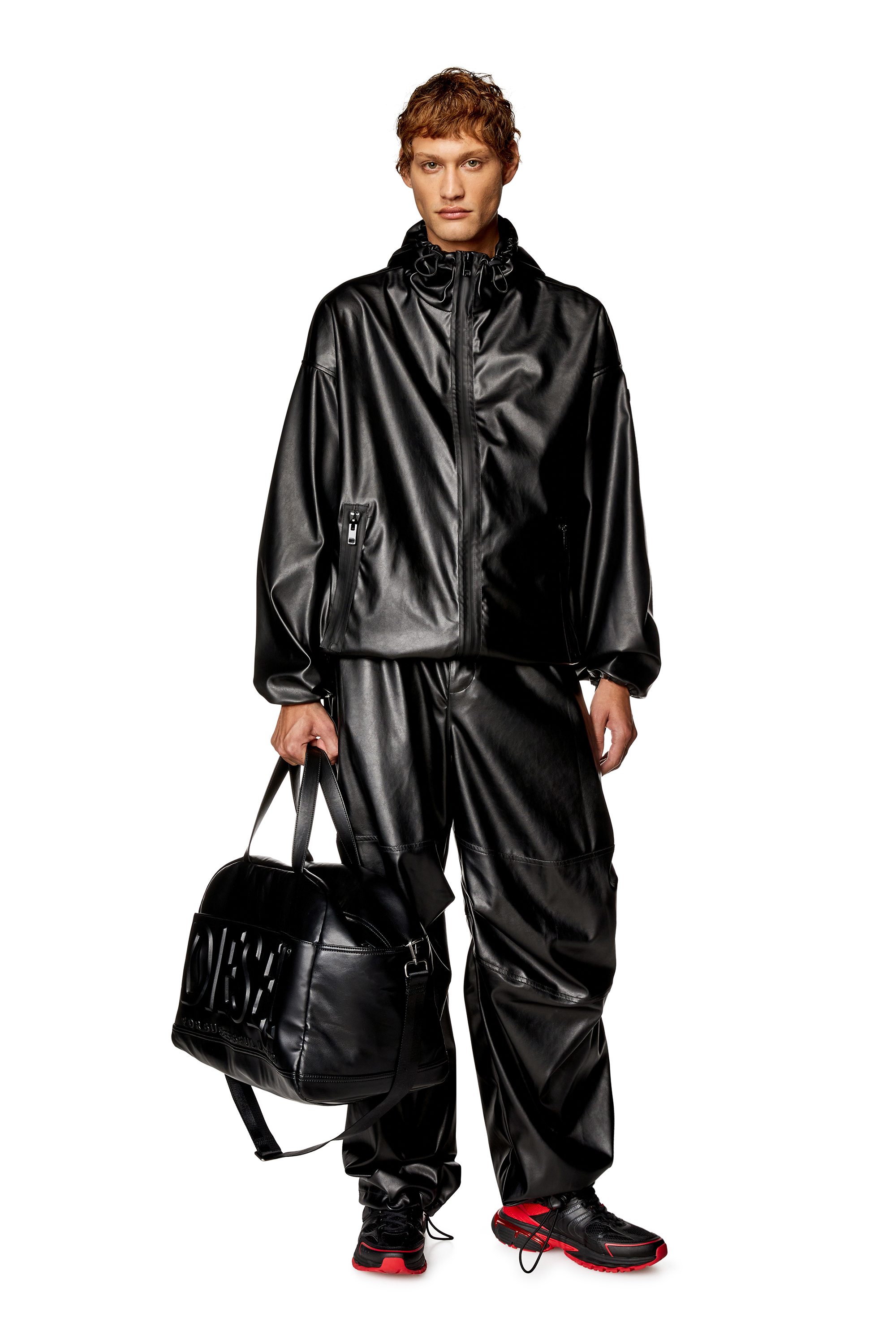 Diesel - DSL 3D DUFFLE L X, Man's Dsl 3D L-Duffle bag with extreme 3D logo in Black - 1