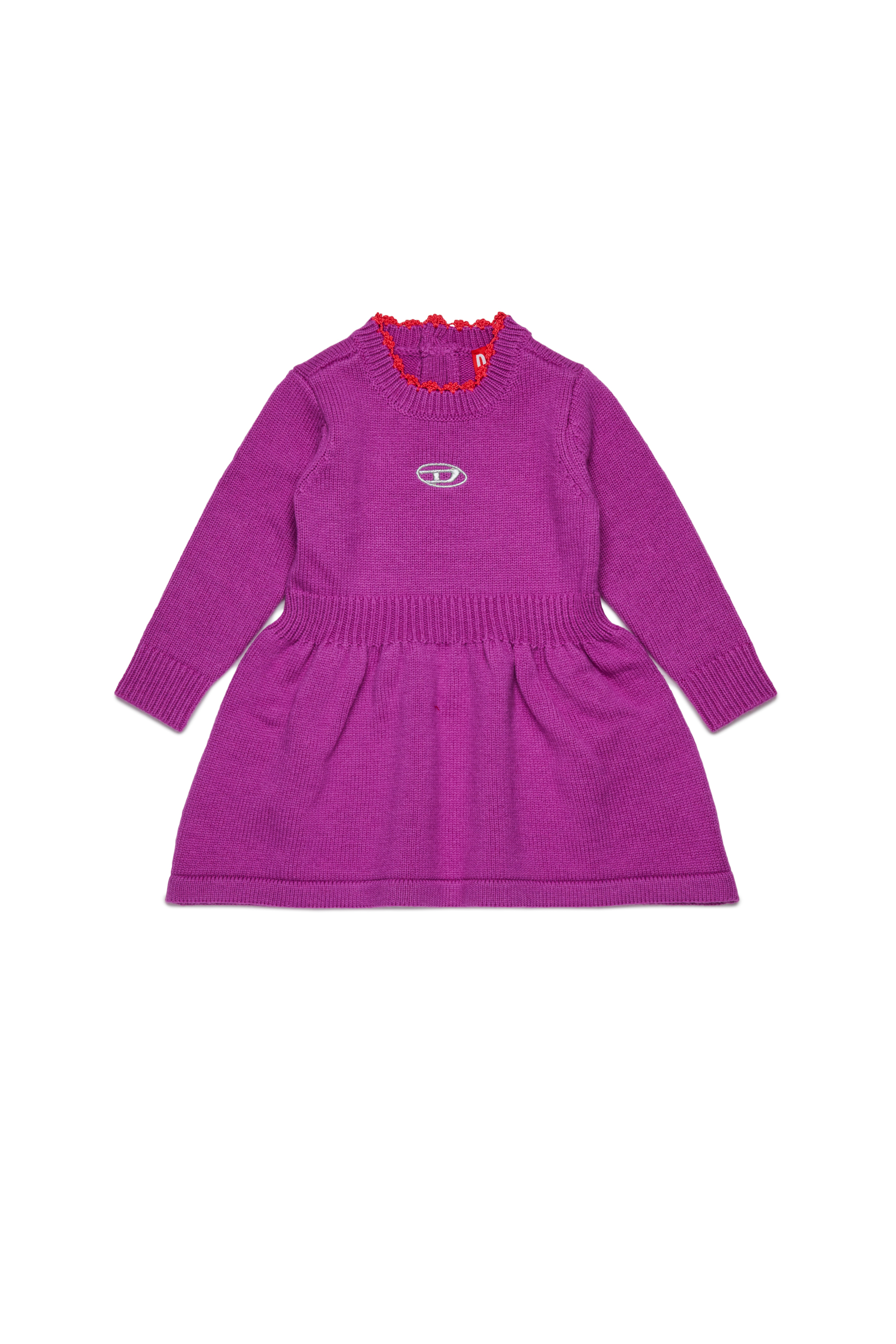 Diesel - DALLEB, Woman's Wool dress with embroidered logo in Violet - 1