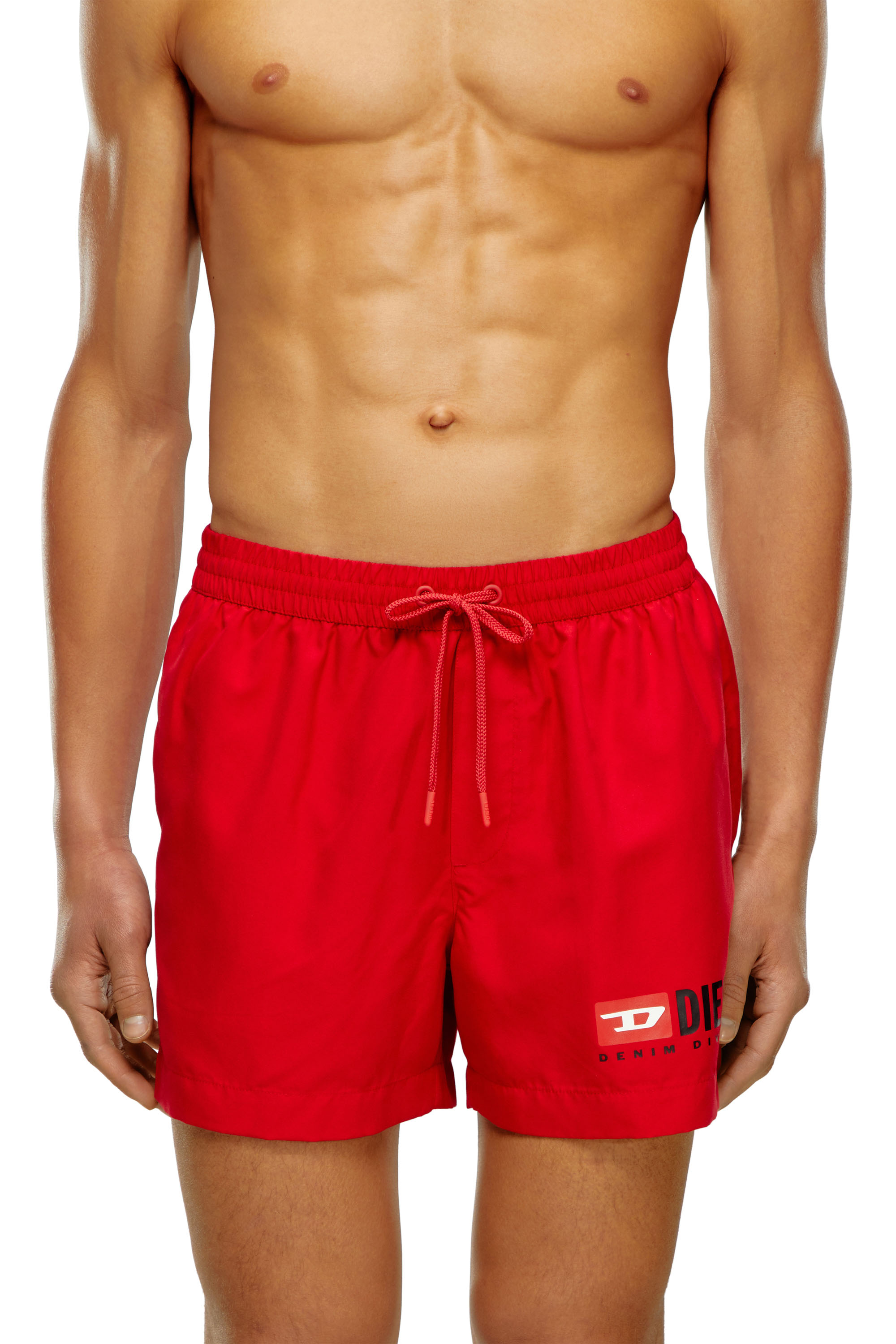 Diesel - BMBX-KEN-37, Man Mid-length swim shorts with logo print in Red - Image 2