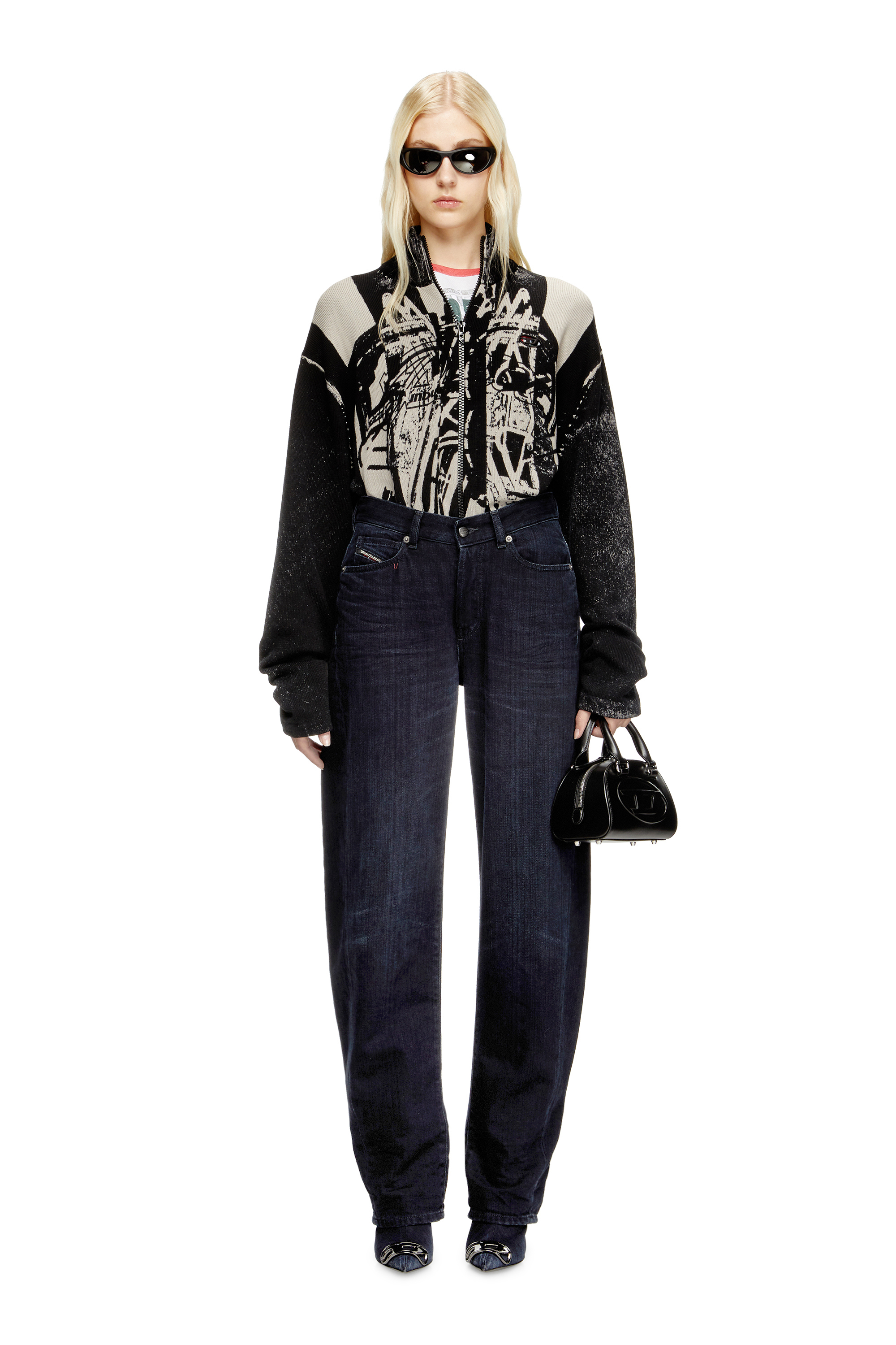 Relaxed Jeans 1974 D-Ellz 09L54, Dark Blue Diesel - Woman's Relaxed Jeans 1974 D-Ellz 09L54, Dark Blue - 1