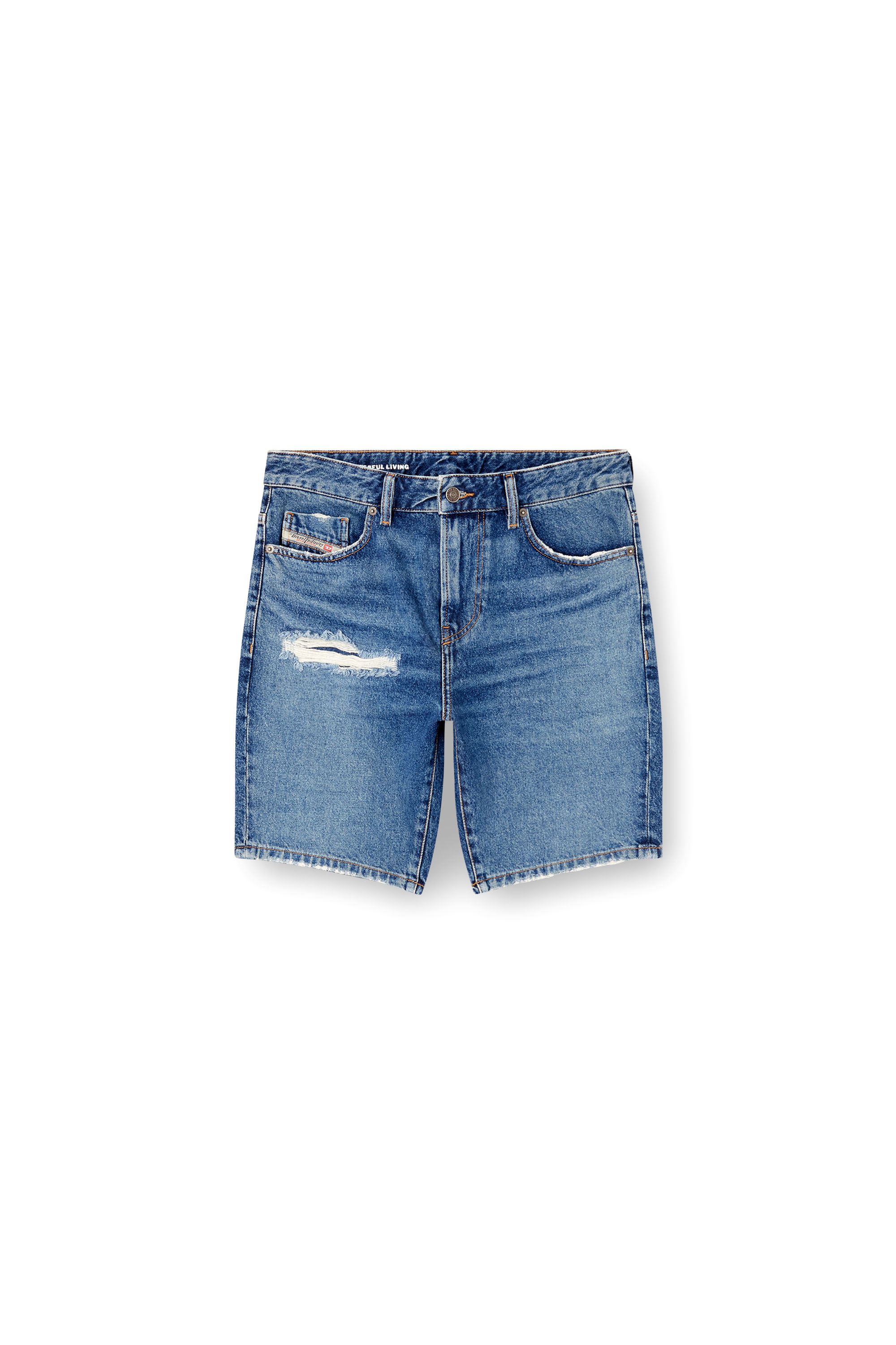 Diesel - D-FIN, Man's Slim denim shorts in Medium blue - 3