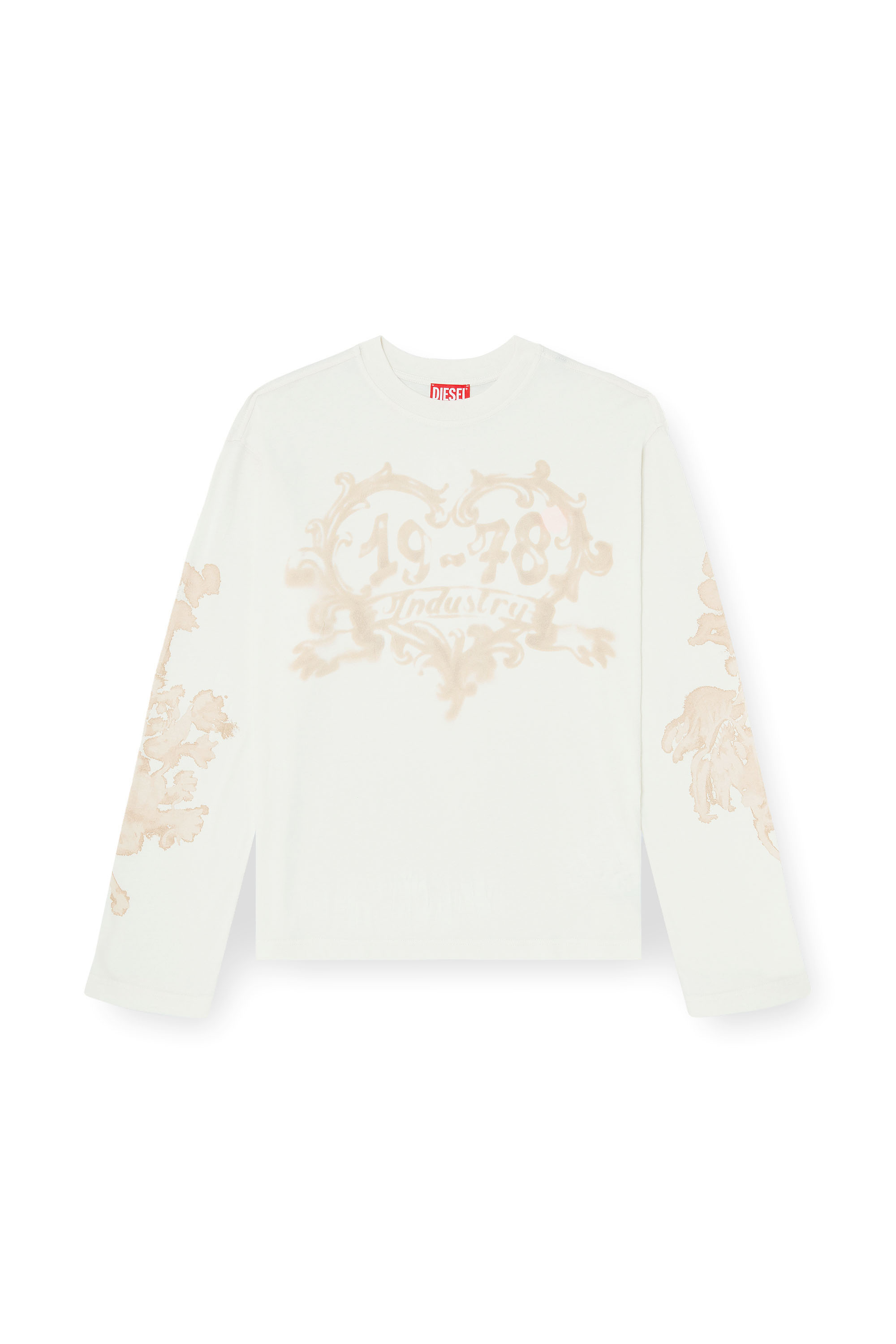 Diesel - T-HILARY-LS-AA1, Woman's Cotton long-sleeve T-shirt with graphic print in White/Pink - 2