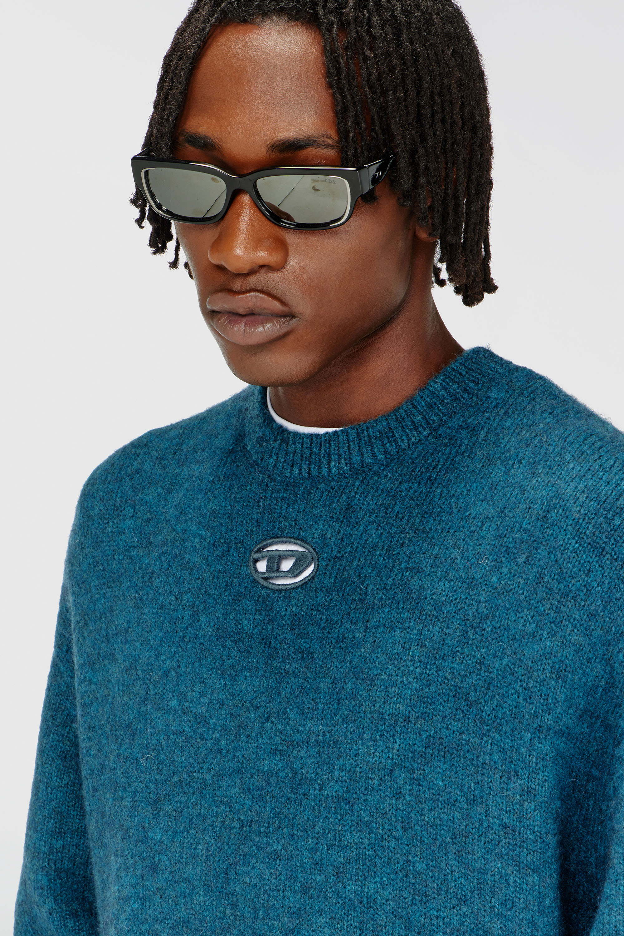 Diesel - K-AREESO, Man's Jumper in wool and alpaca blend in Water Green - 5
