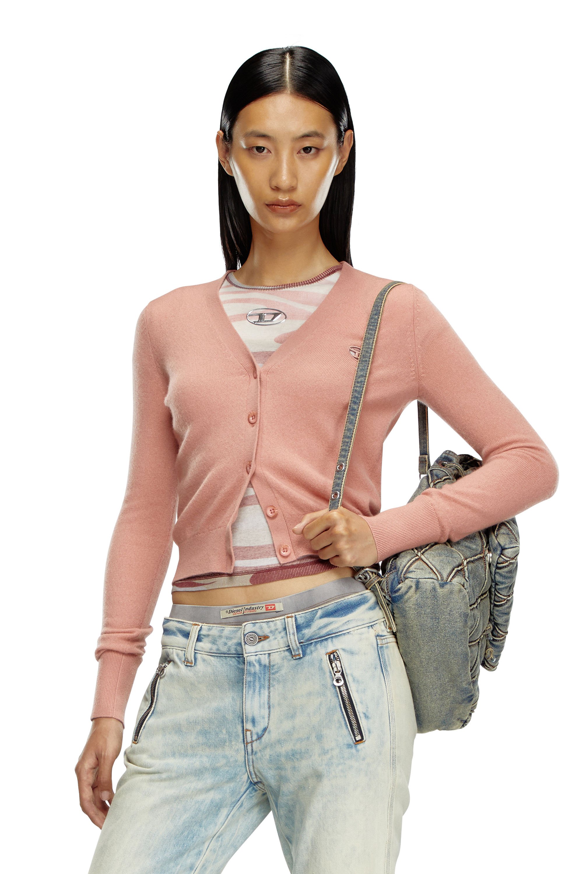 Diesel - M-ARTE, Woman Wool and cashmere cardigan in Pink - Image 1
