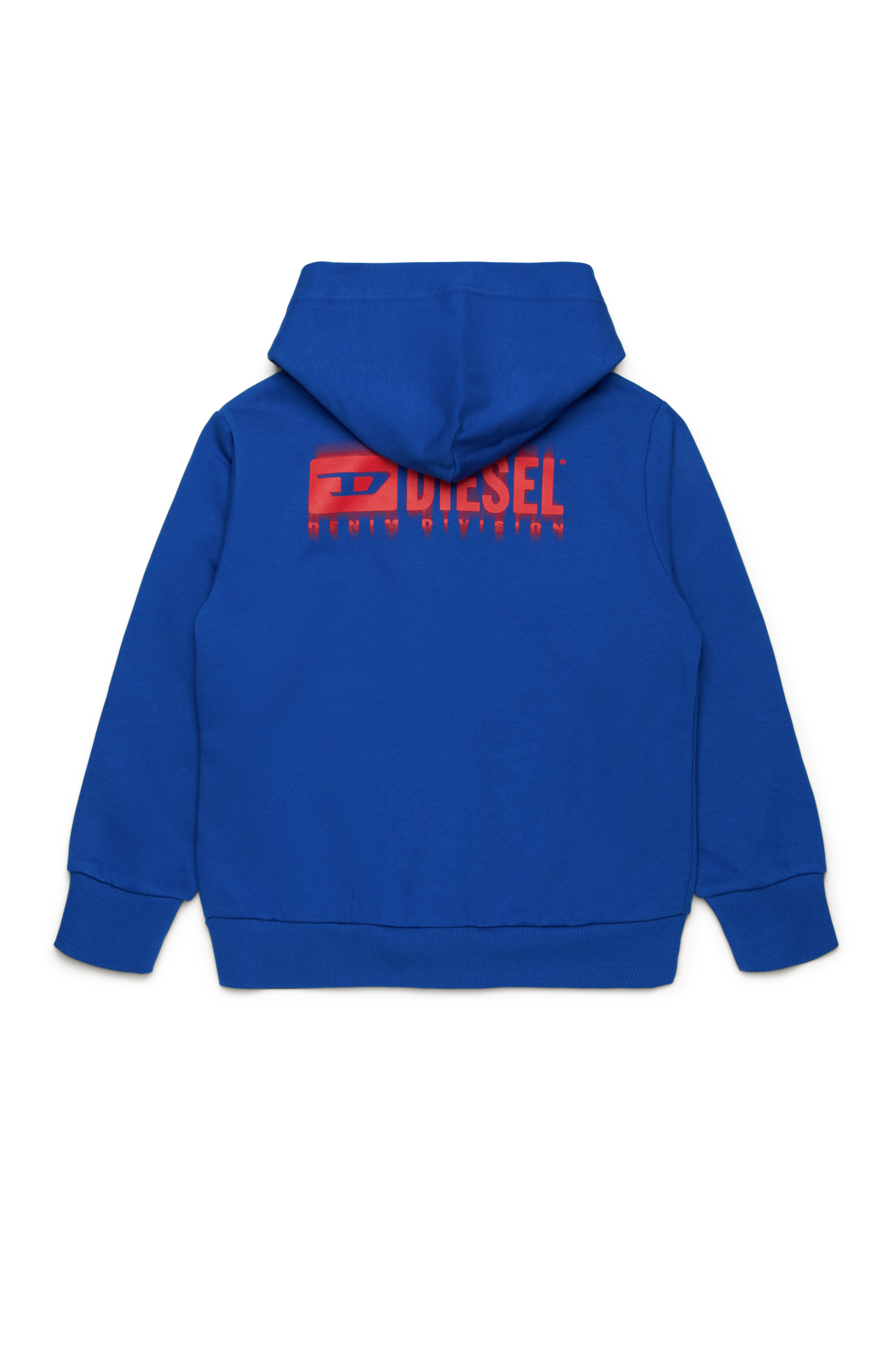 Diesel - SVOUGZIP OVER, Man's Zip-up hoodie with smudged logo in Blue - 2