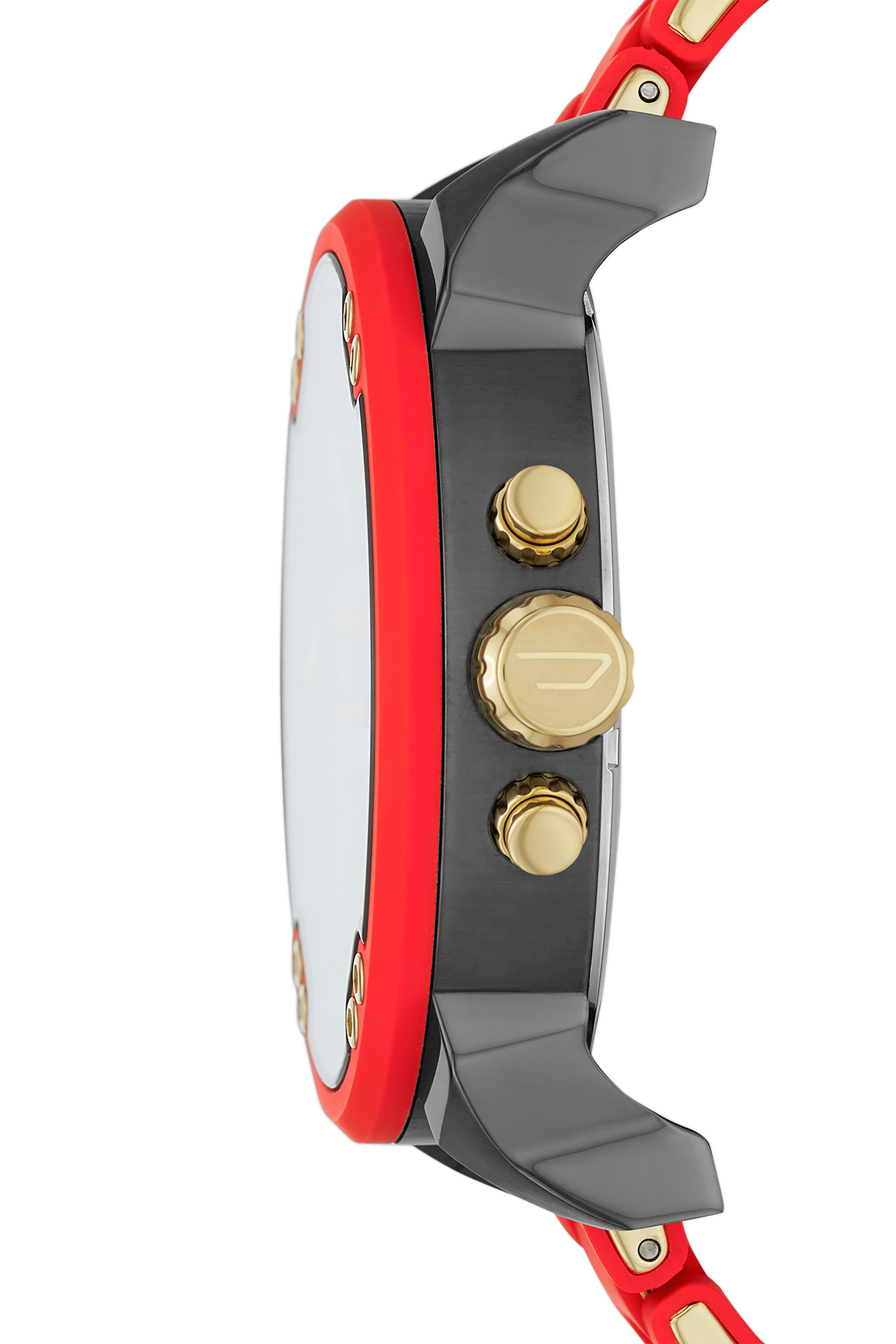 Diesel - DZ7430, Man's Mr Daddy 2.0 Two-Hand Red Stainless Steel and Silicone Watch in Red - 3