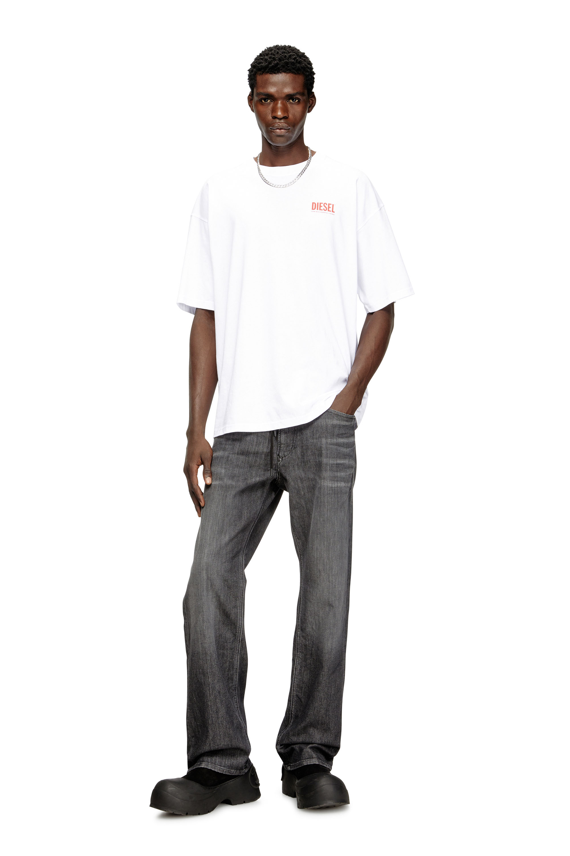 Diesel - T-BOXT-BISK, Man's Cotton T-shirt with Diesel Biscotto print in White - 1