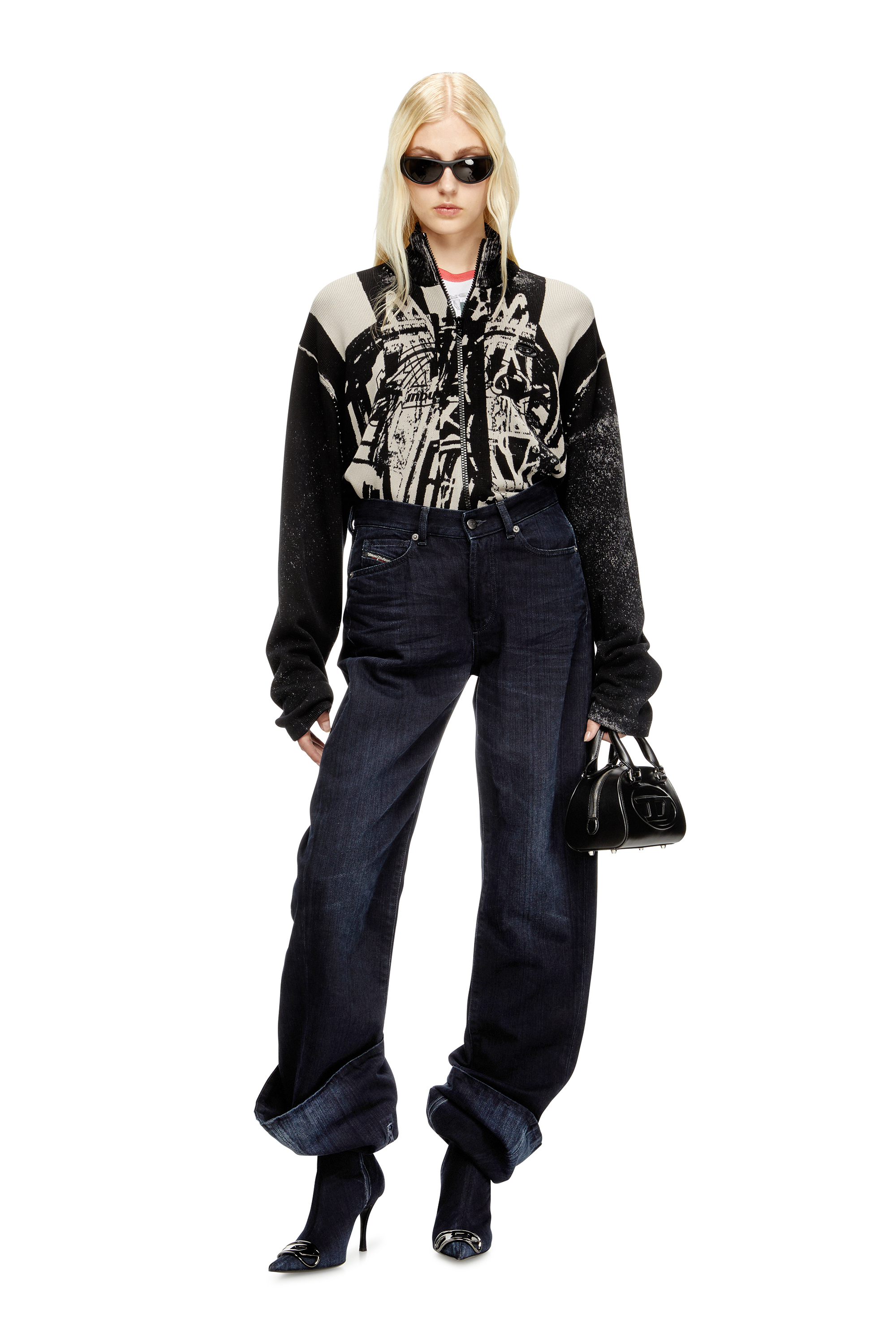 Relaxed Jeans 1974 D-Ellz 09L54, Dark Blue Diesel - Woman's Relaxed Jeans 1974 D-Ellz 09L54, Dark Blue - 6