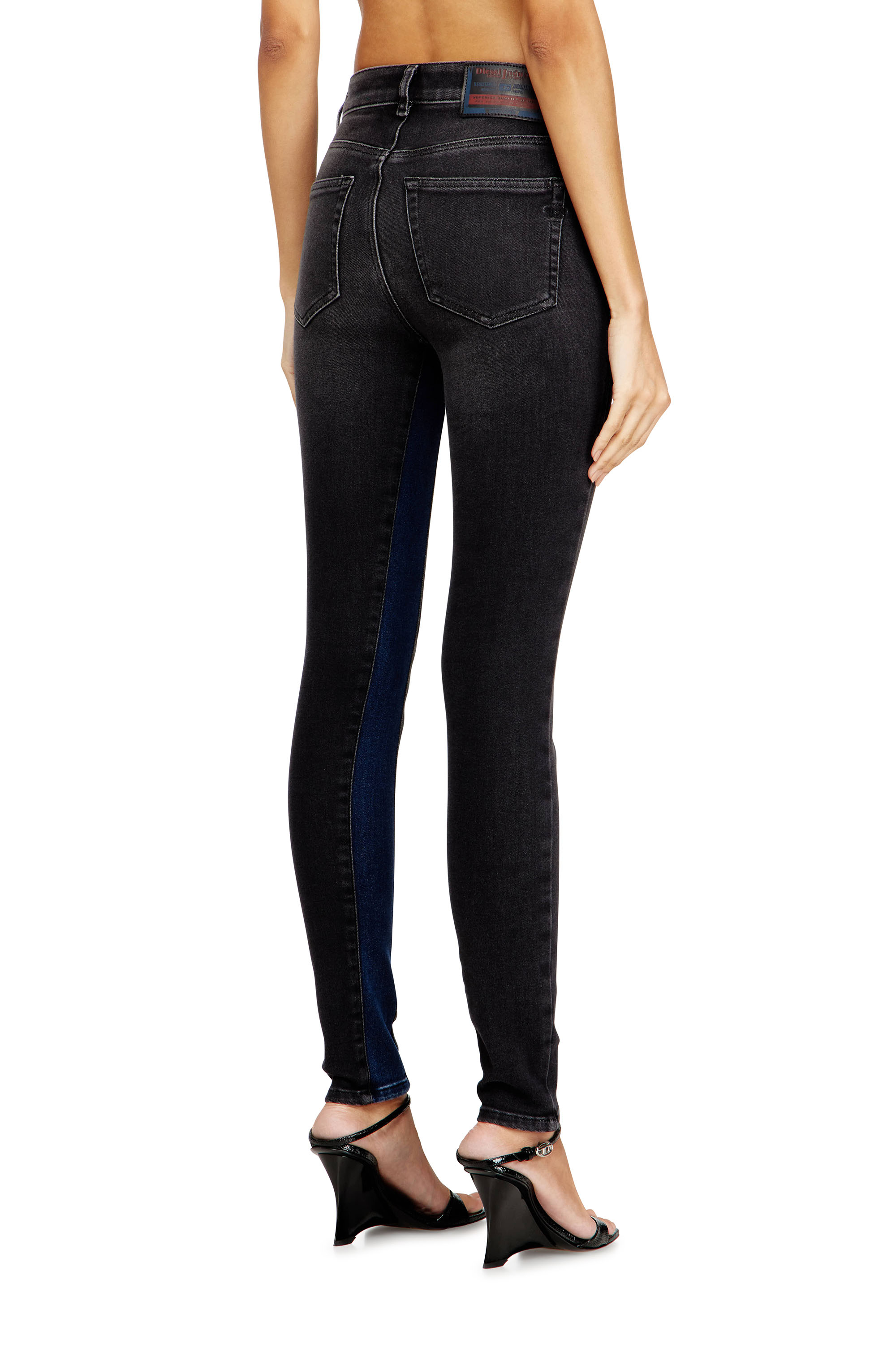 Diesel - Woman's Skinny Jeans 2017 Slandy 09N14, Black/Dark grey - 3