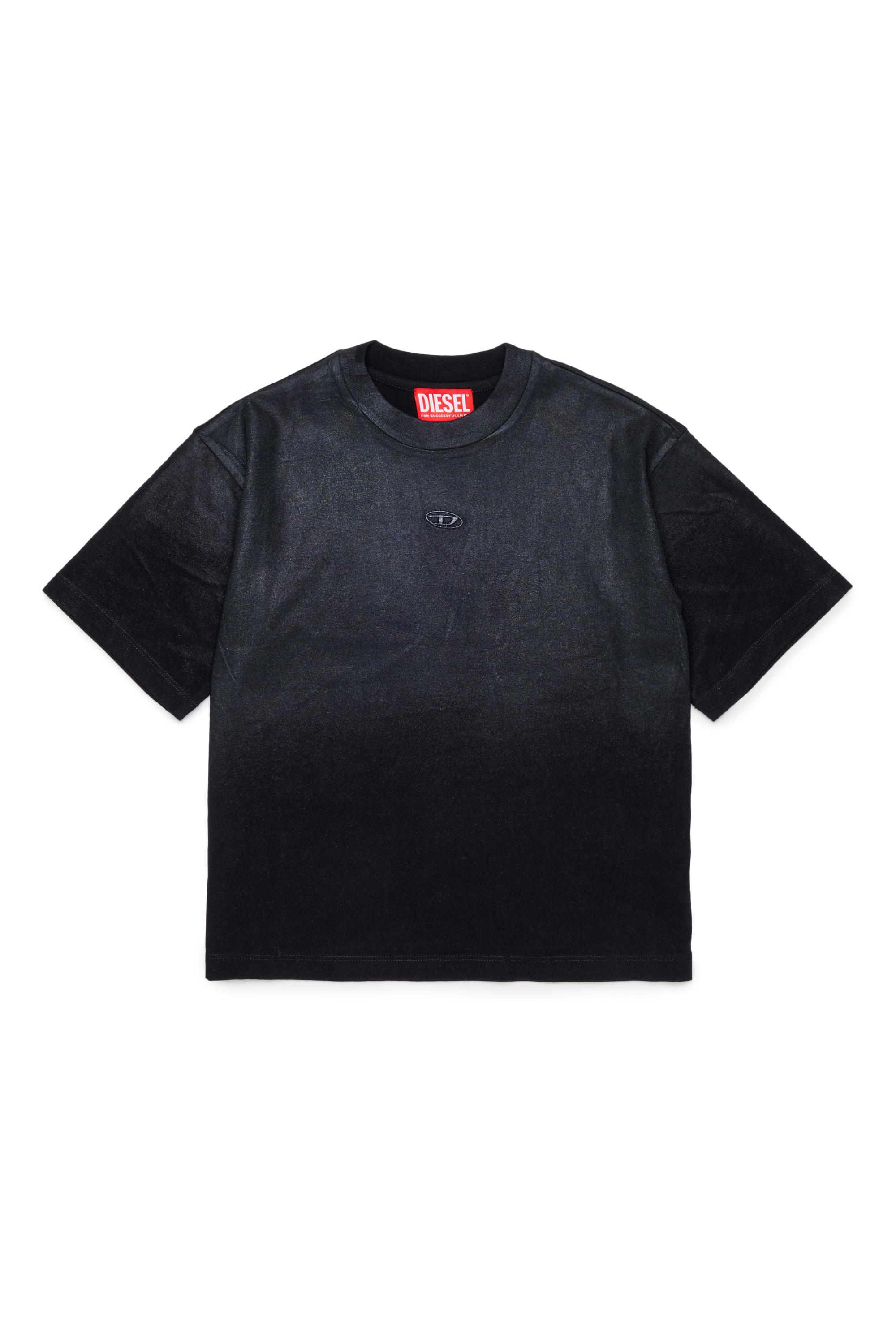 Diesel - TANORMYS2, Woman's Cotton T-shirt with tonal Oval D embroidery in Black - 1