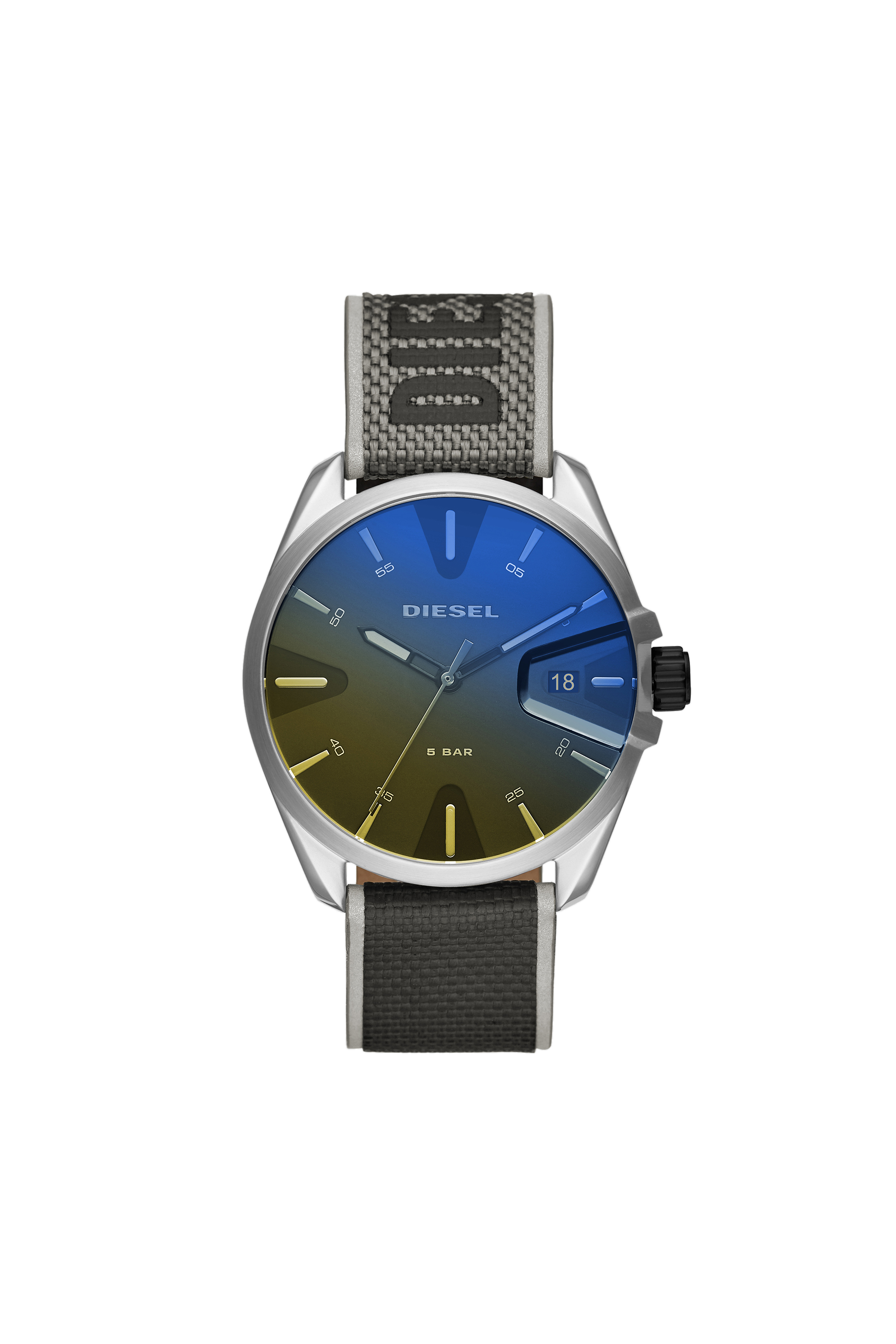 Diesel - DZ1902, Man's MS9 three-hand black nylon watch in Grey - 1